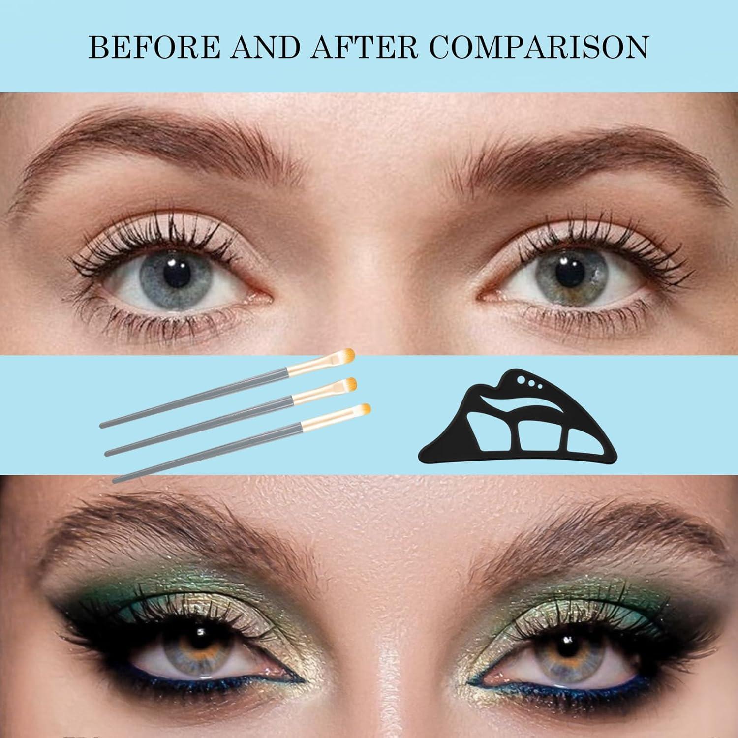 Plantilla de Maquillaje para Ojos Boobeen con 3 Pinceles