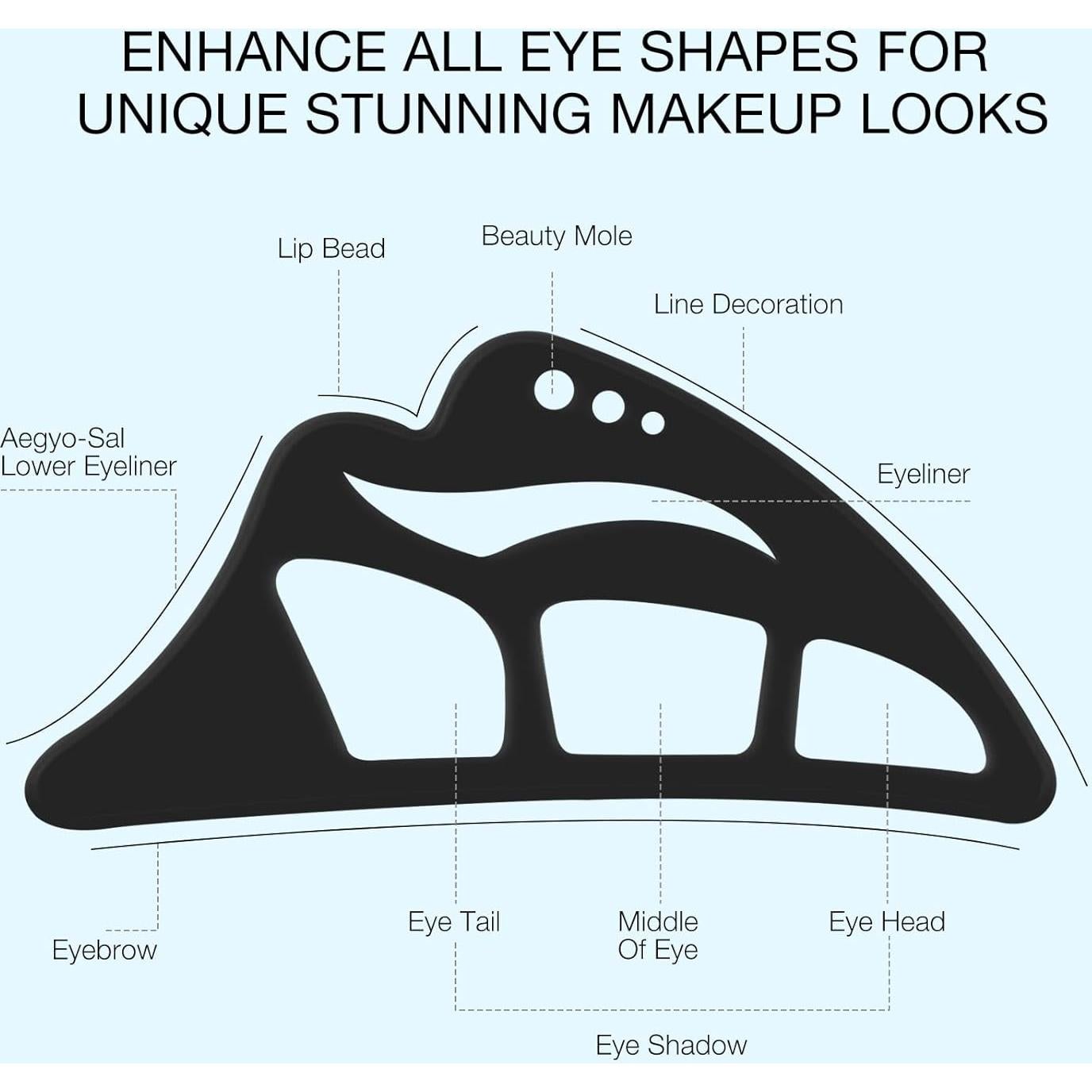 Plantilla de Maquillaje para Ojos Boobeen con 3 Pinceles