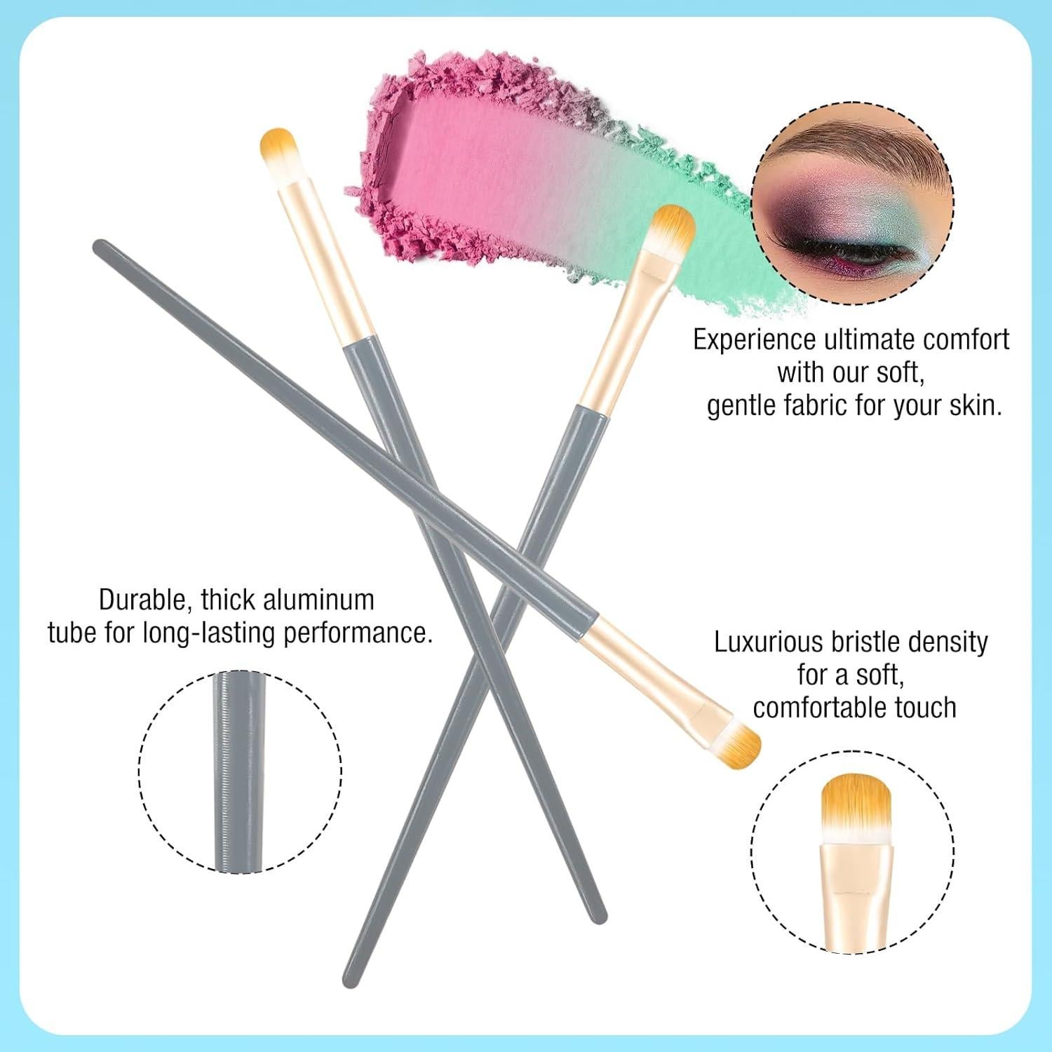 Plantilla de Maquillaje para Ojos Boobeen con 3 Pinceles