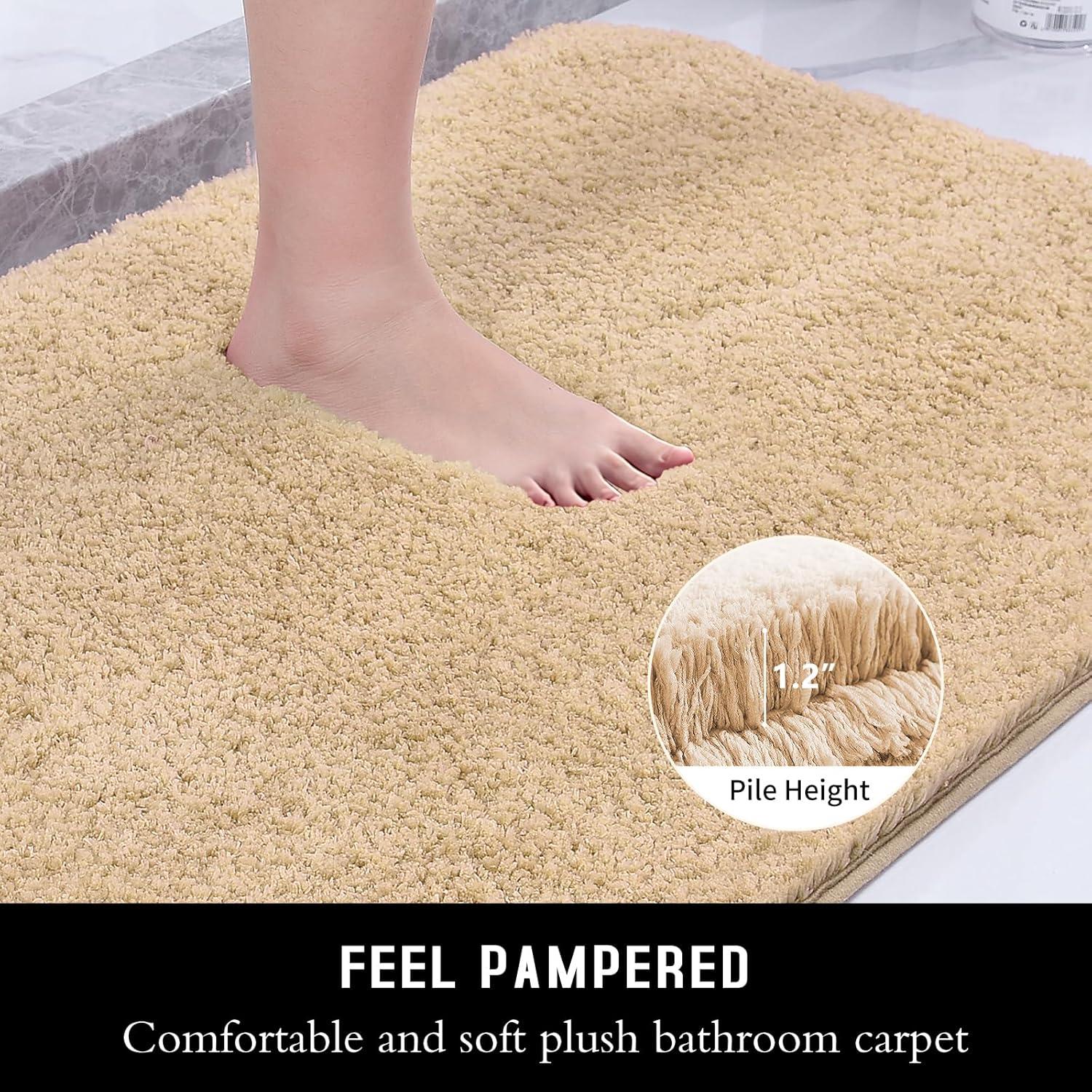 Alfombra de baño antideslizante MATENGZIG 51x76 cm beige