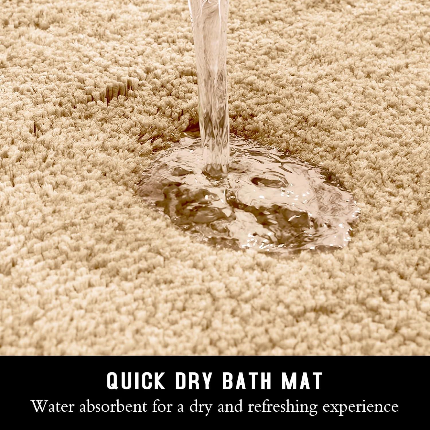 Alfombra de baño antideslizante MATENGZIG 51x76 cm beige