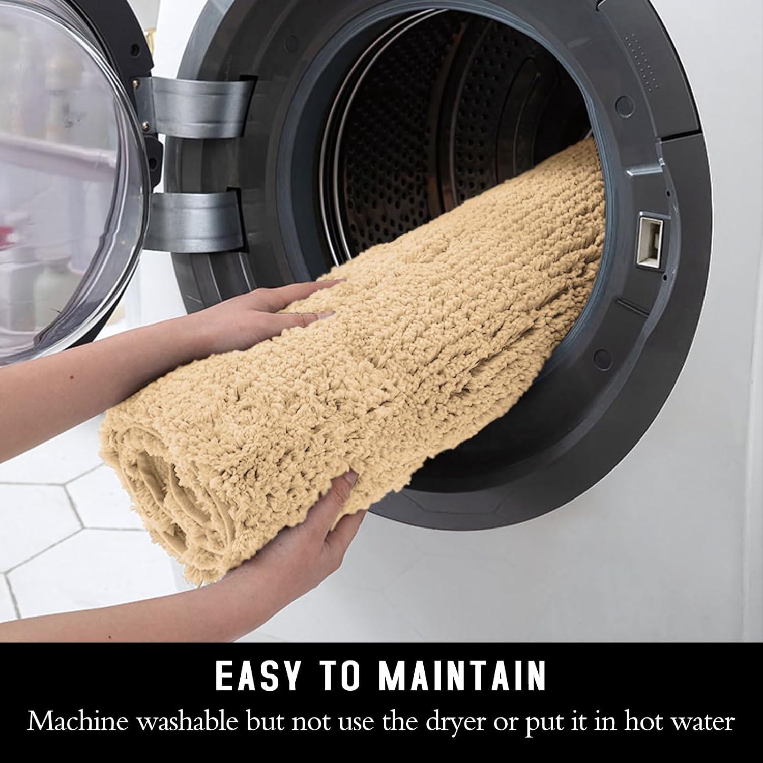 Alfombra de baño antideslizante MATENGZIG 51x76 cm beige