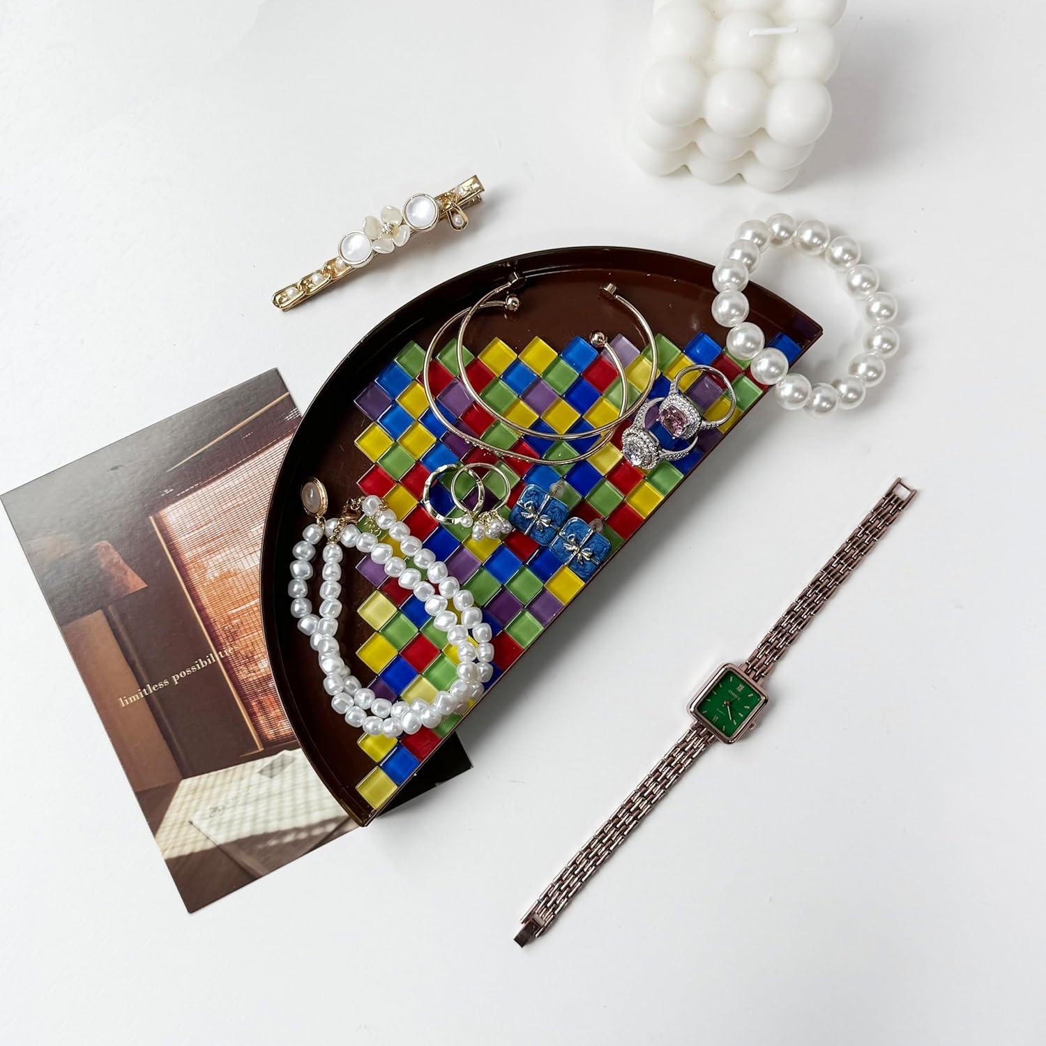 Bandeja de Joyería de Metal TIGERMILLION 21.6x10.8 cm Antideslizante