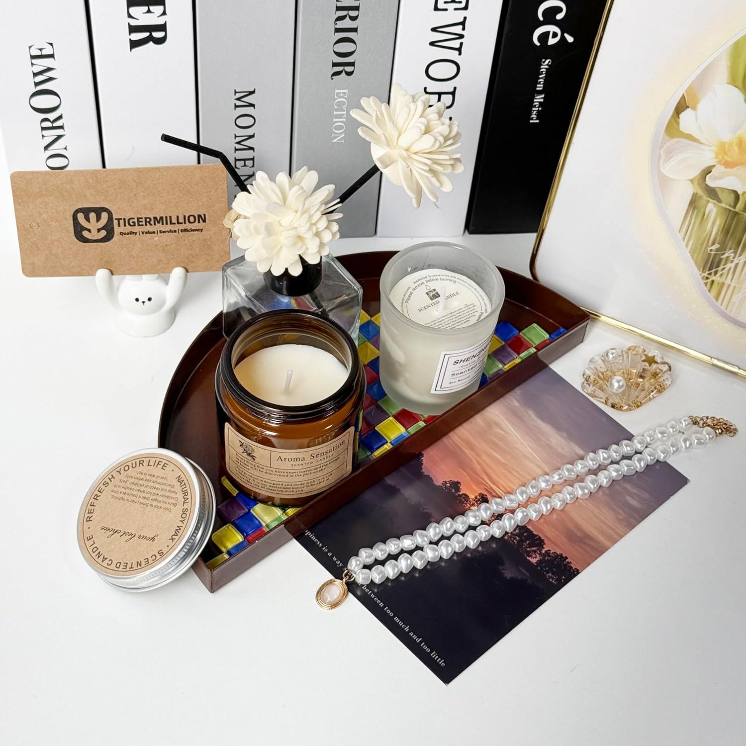 Bandeja de Joyería de Metal TIGERMILLION 21.6x10.8 cm Antideslizante