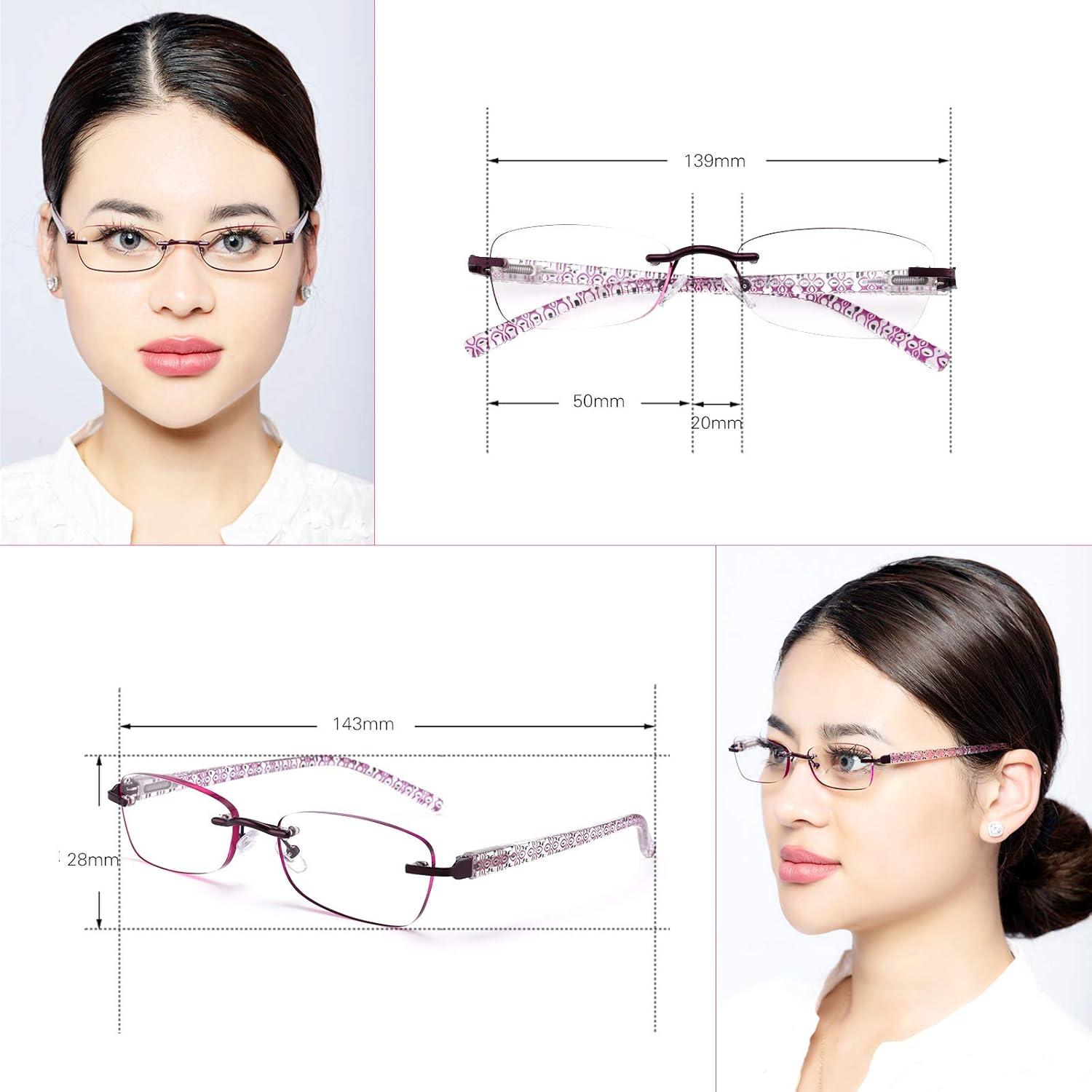 Gafas de lectura sin montura FEIVSN 3 pares UV 400