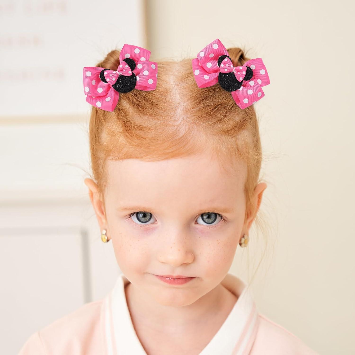 6 Clips de Cabello con Orejas de Ratón YHXX, 7.62 cm, 3 Colores