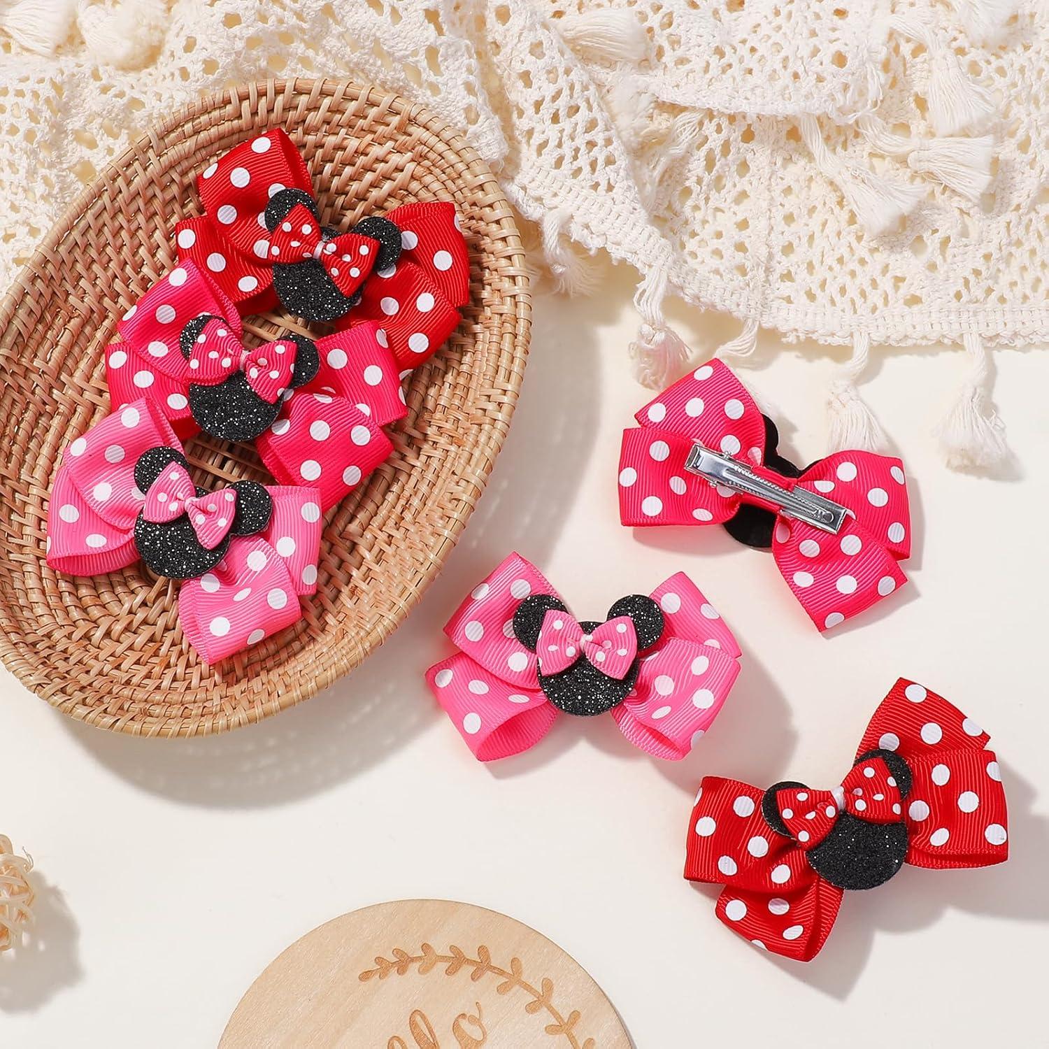 6 Clips de Cabello con Orejas de Ratón YHXX, 7.62 cm, 3 Colores