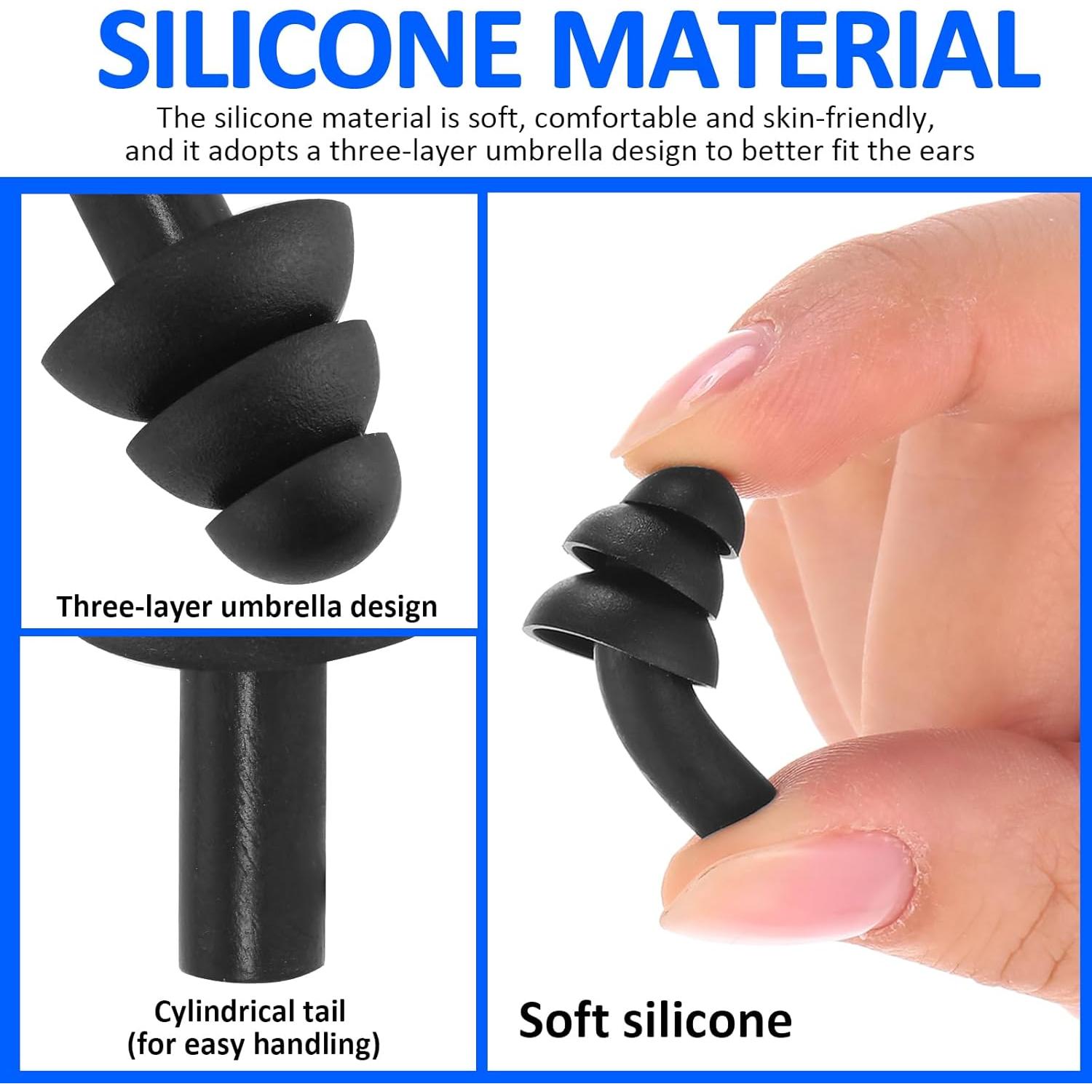 Tapones para Oídos Xuhal 200 Pares Silicona Reutilizables