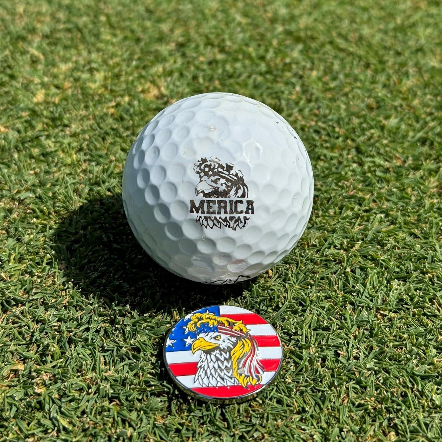 Marcador de Pelotas de Golf HODL 21 con Clip Magnético - Águila Calva