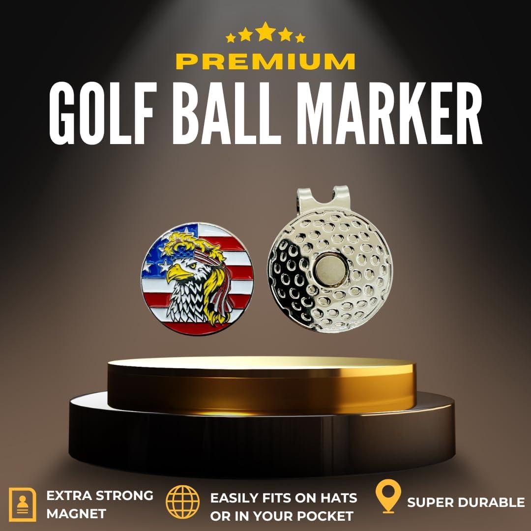 Marcador de Pelotas de Golf HODL 21 con Clip Magnético - Águila Calva