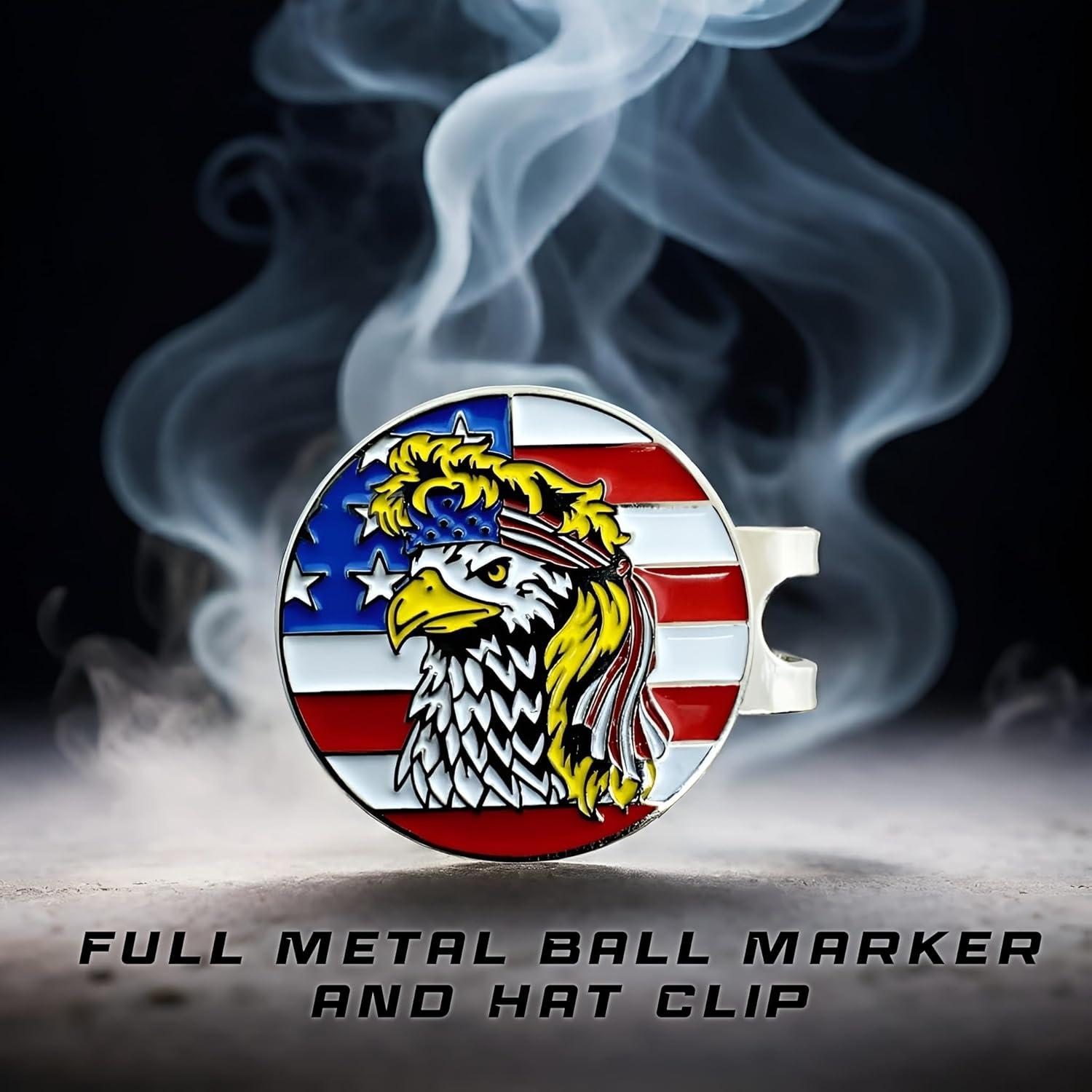 Marcador de Pelotas de Golf HODL 21 con Clip Magnético - Águila Calva