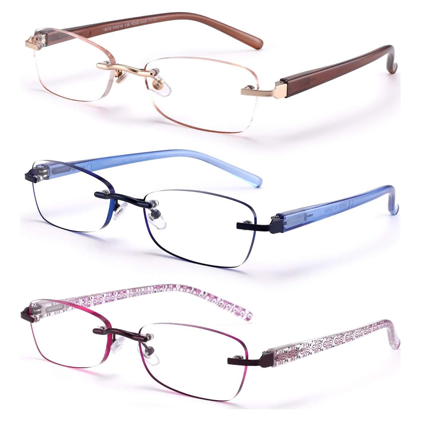 Gafas de lectura sin montura FEIVSN 3 pares UV 400