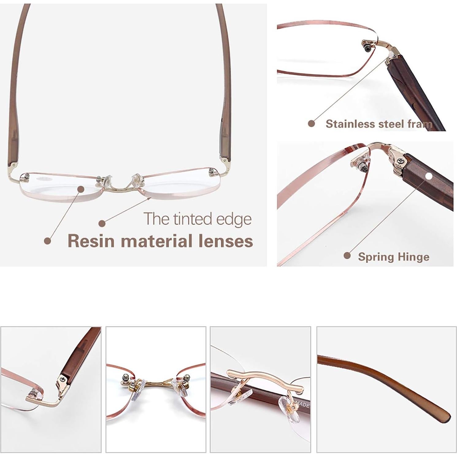 Gafas de lectura sin montura FEIVSN 3 pares 2.5x UV400