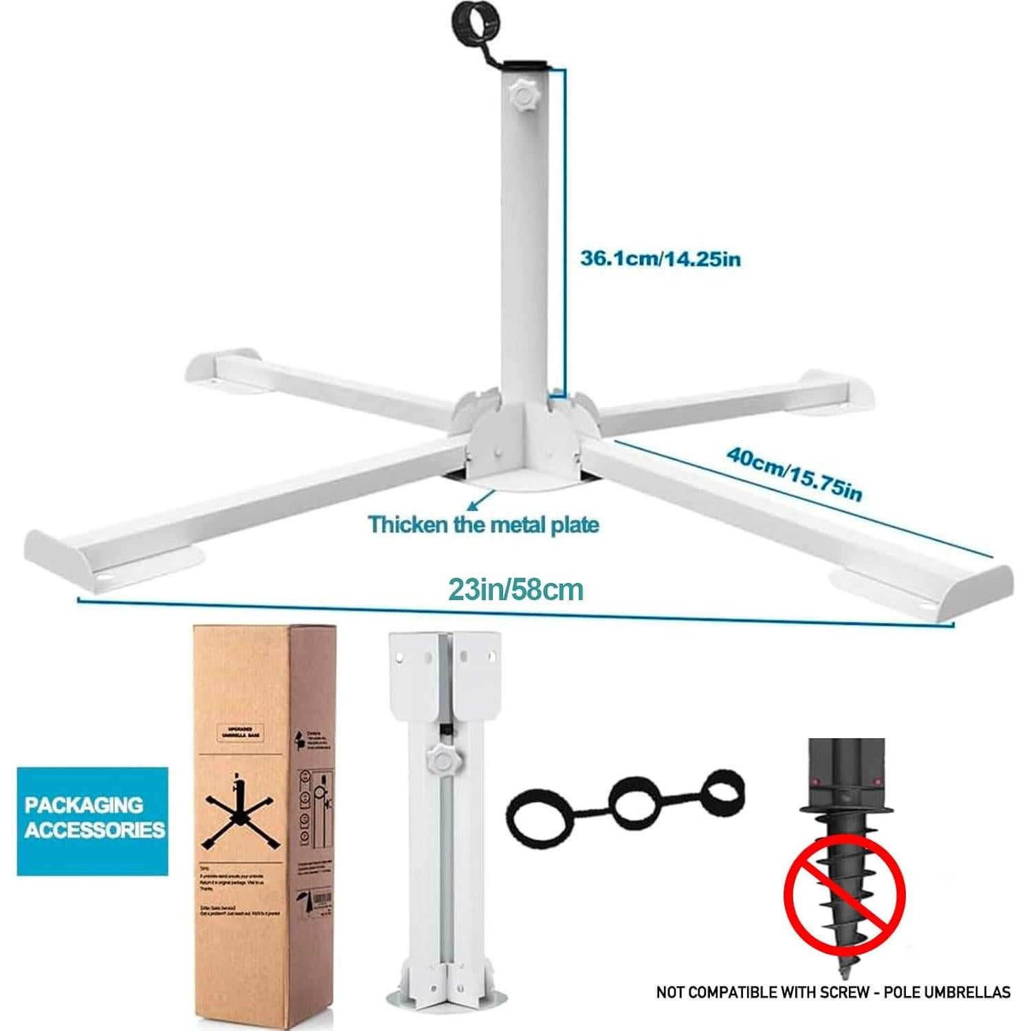 Soporte de Paraguas Plegable MILIMOLI - Base de Hierro a Prueba de Óxido