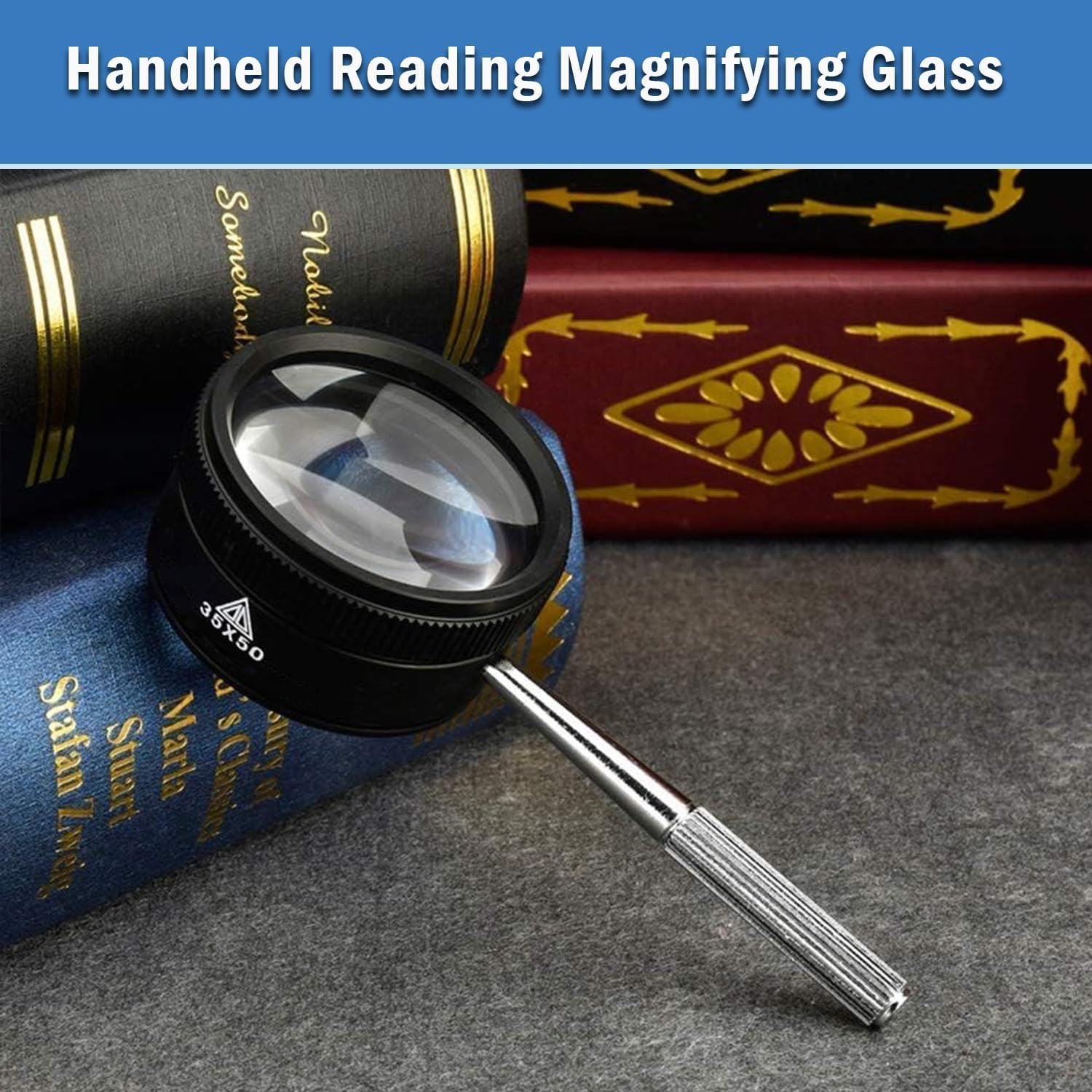 Lupa de Mano Rongon 35X con Lente de Vidrio 50mm