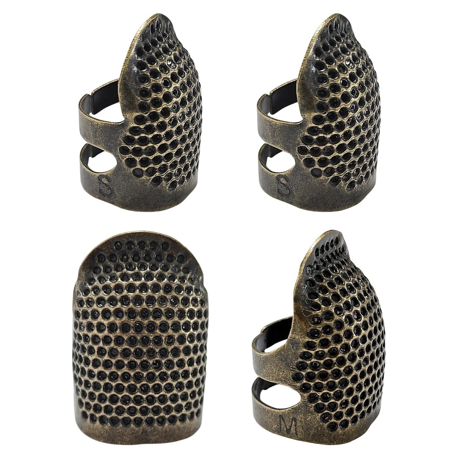 Paquete de 4 Dedales de Costura Ajustables FR - Cobre S/M