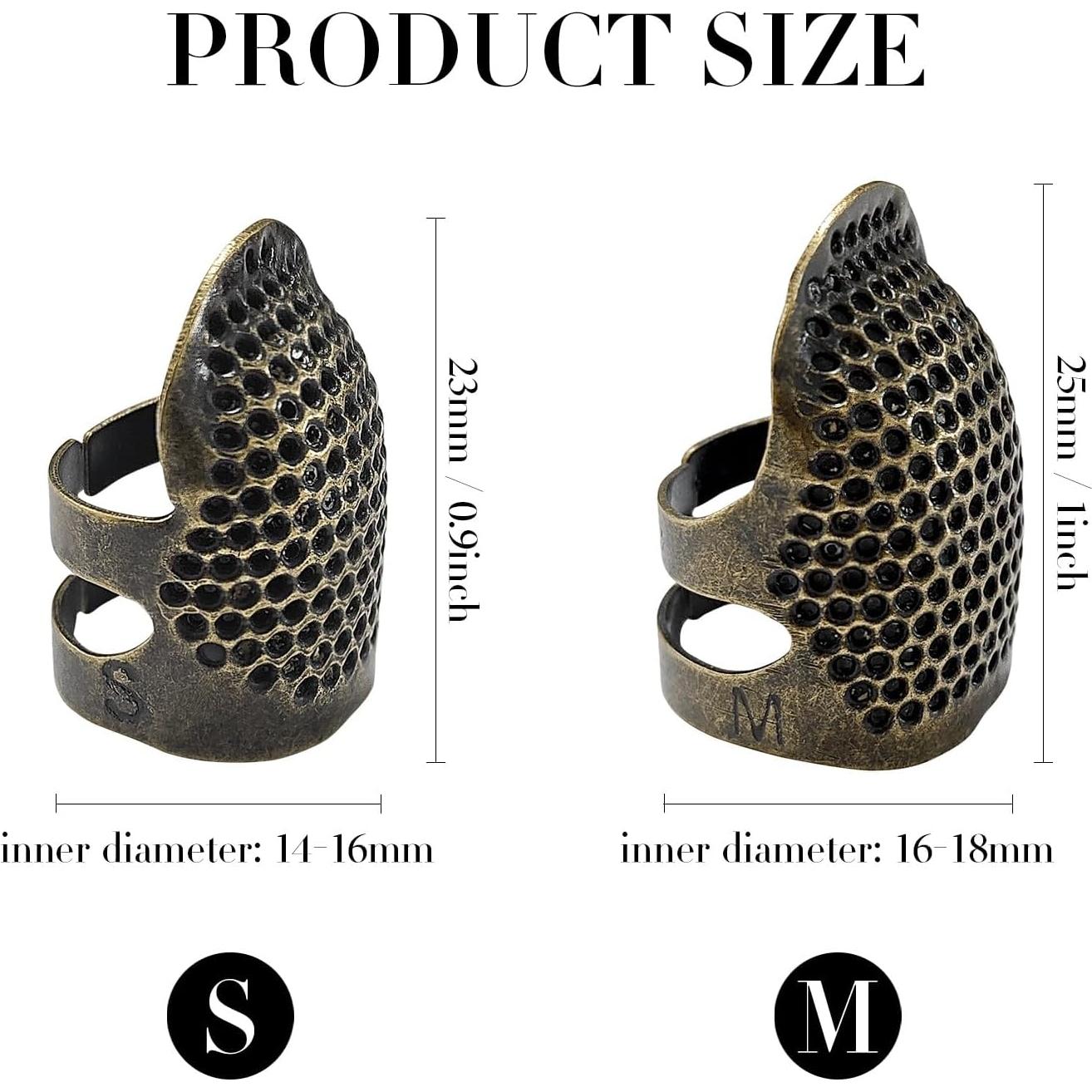 Paquete de 4 Dedales de Costura Ajustables FR - Cobre S/M