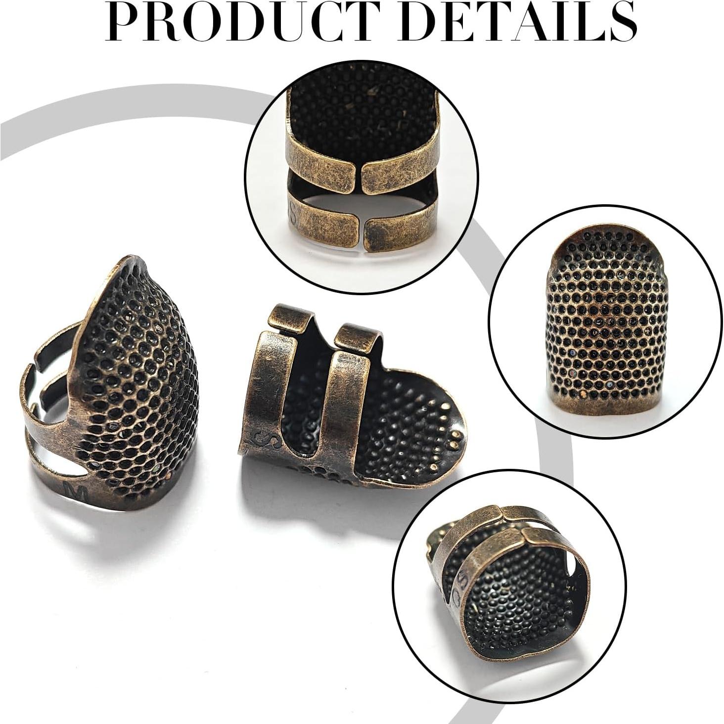 Paquete de 4 Dedales de Costura Ajustables FR - Cobre S/M