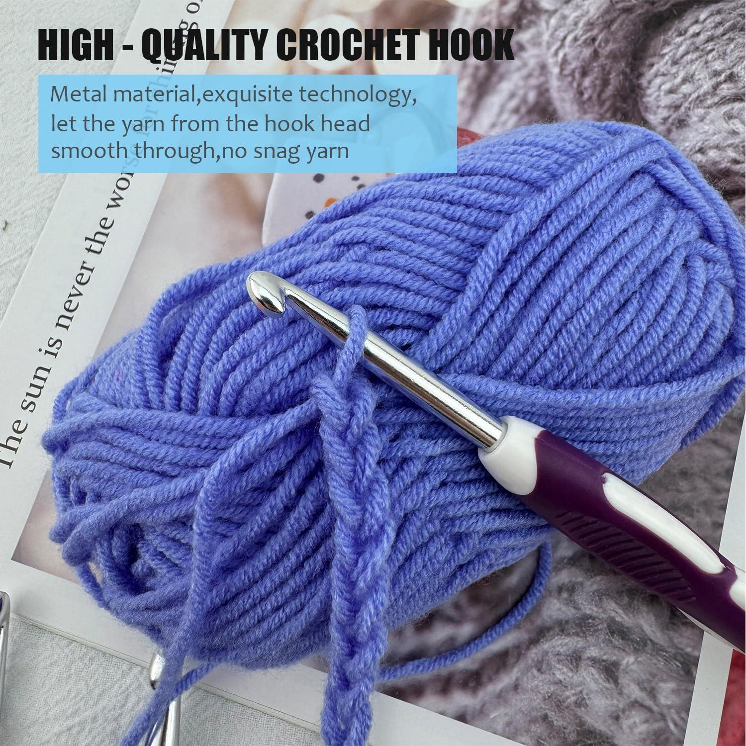 Juego de Ganchillos Ergonómicos Weabetfu 2mm a 10mm con Estuche