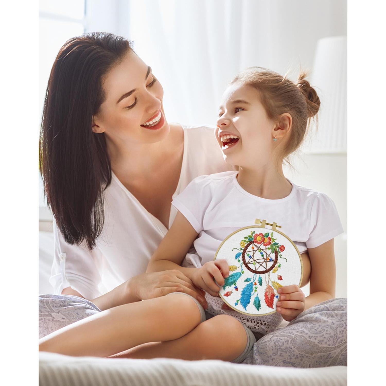 Kit de Bordado ERKOON Colibrí y Flor para Principiantes