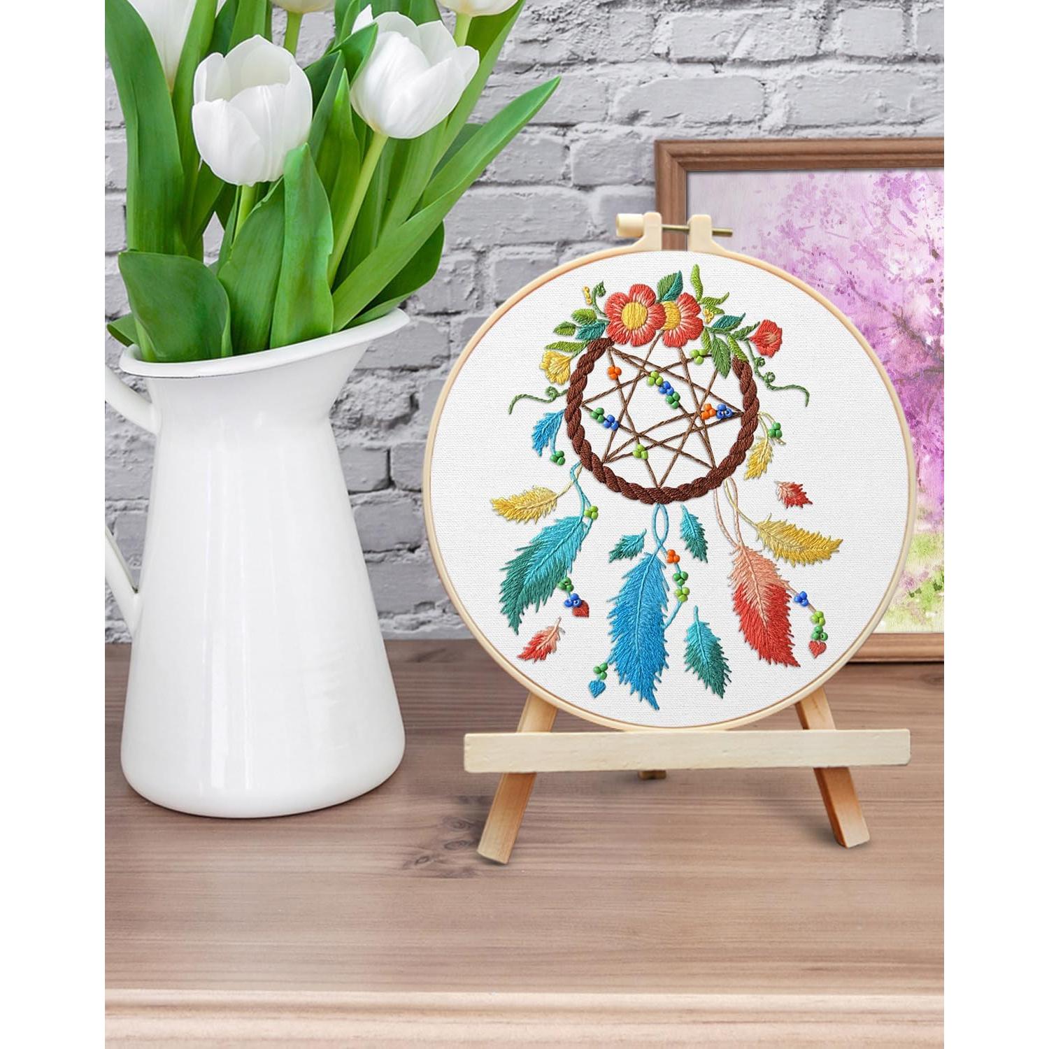 Kit de Bordado ERKOON Colibrí y Flor para Principiantes