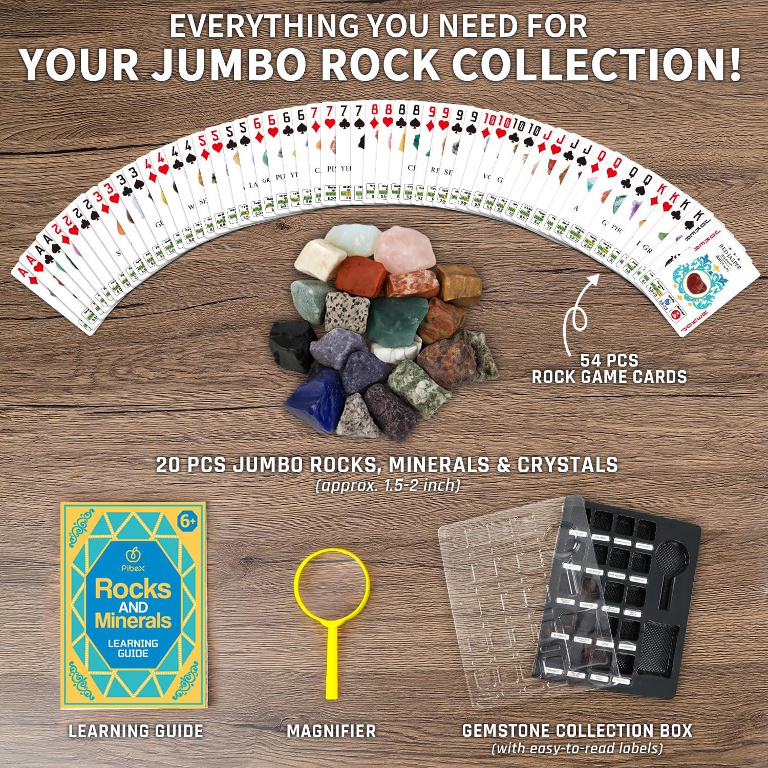 Kit de Rocas Jumbo PIBEX - 20 Piezas 3.8-5 cm con Tarjetas