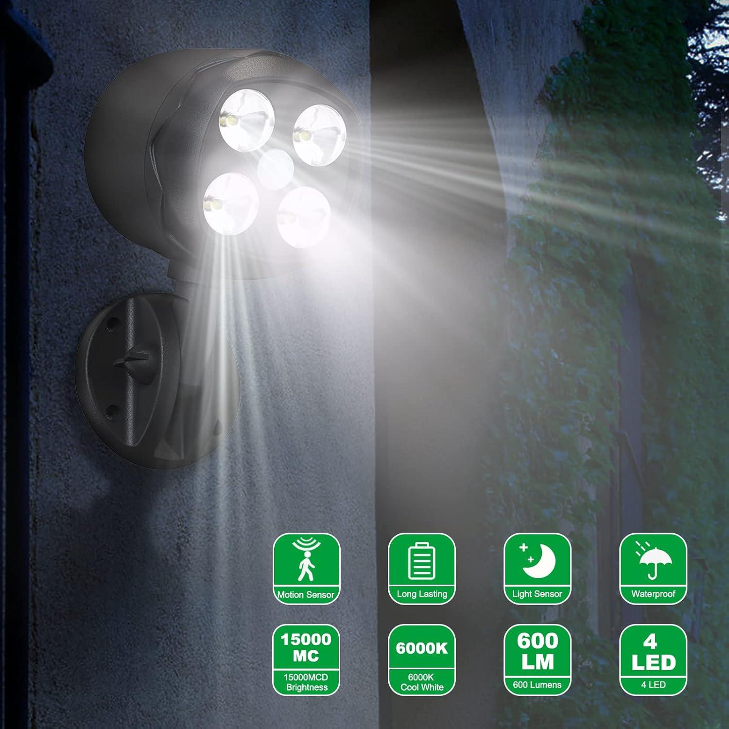 Luces de Sensor de Movimiento Quiltered 600LM para Exteriores