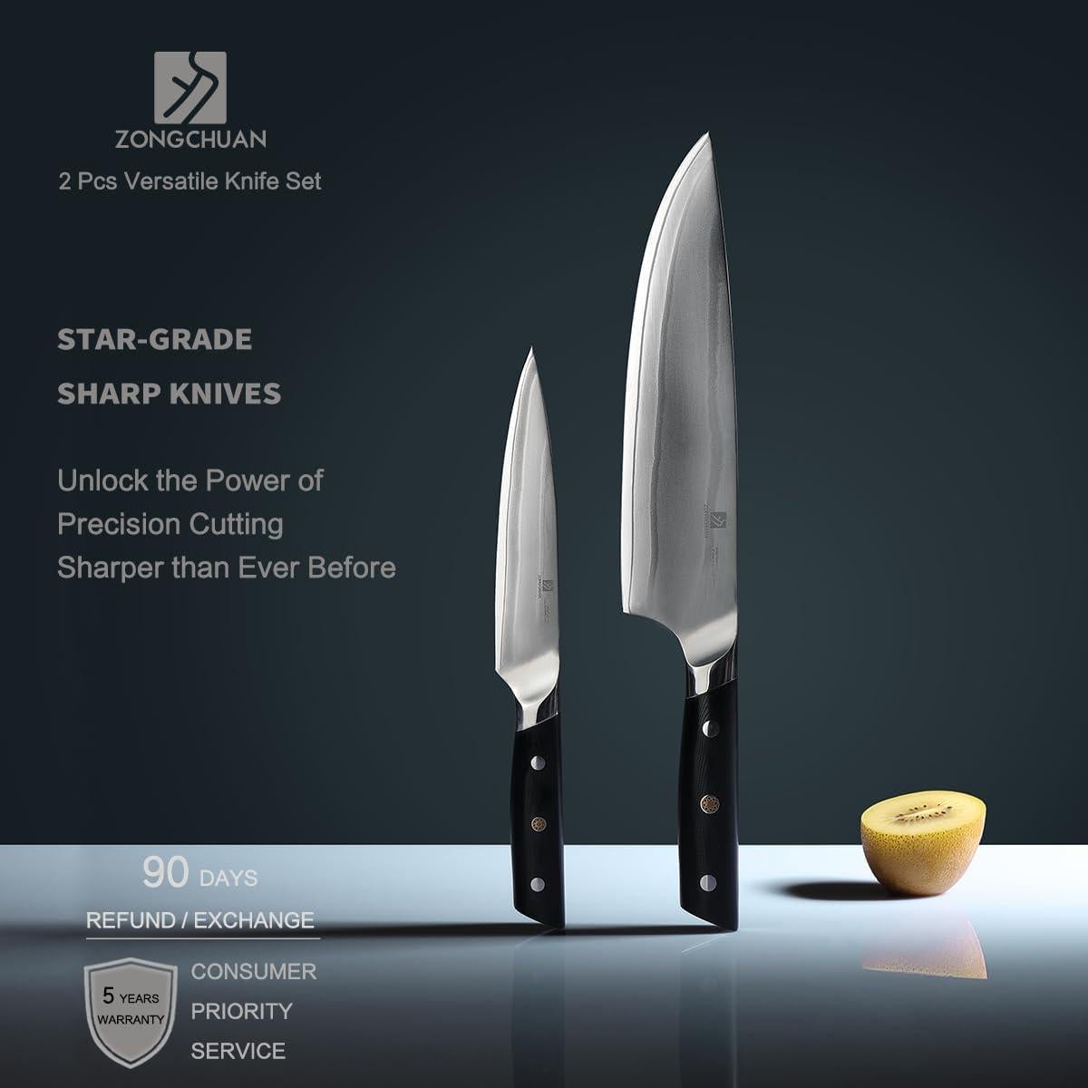 Juego de cuchillos de cocina ZongChuan 10C 2 piezas acero VG10