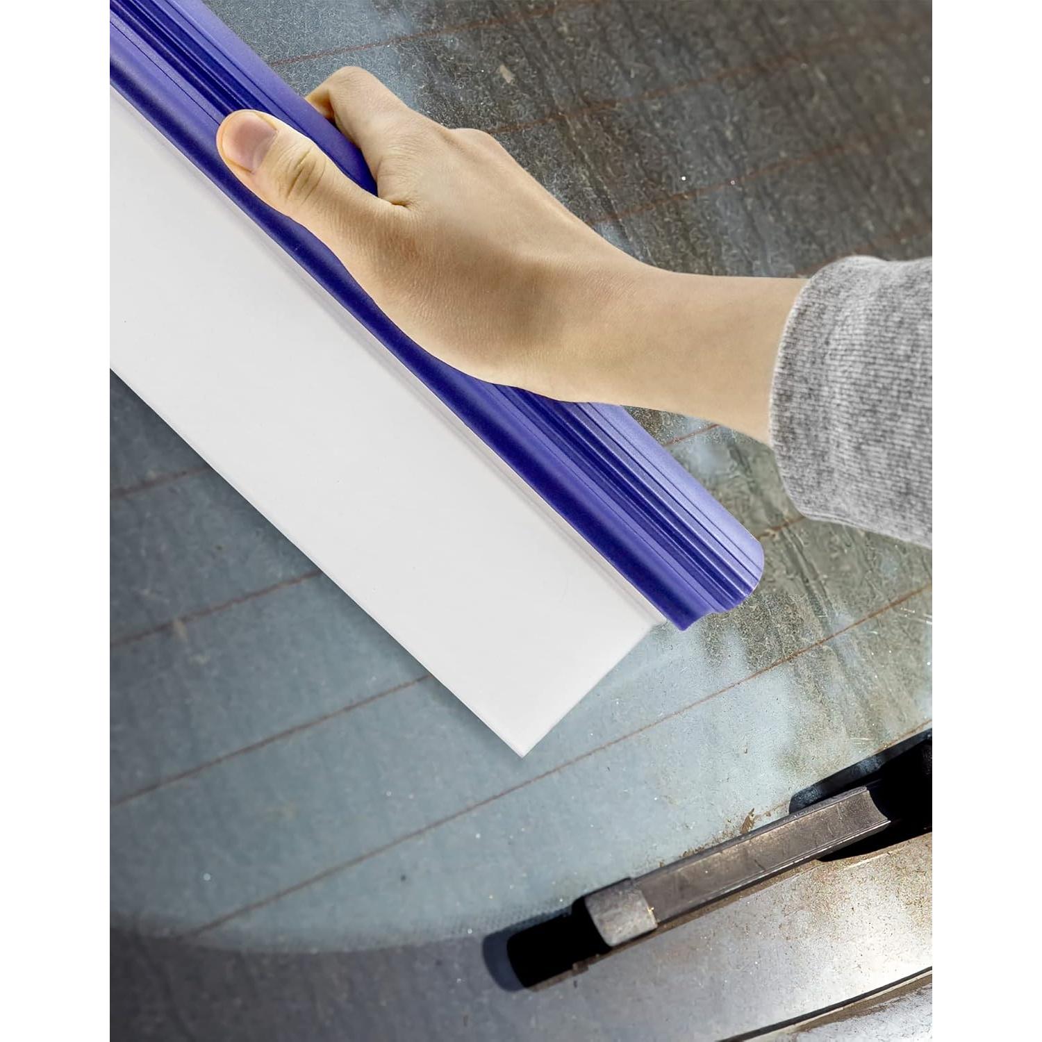 Limpiaparabrisas de Agua QWORK 30 cm Silicona Azul para Coche