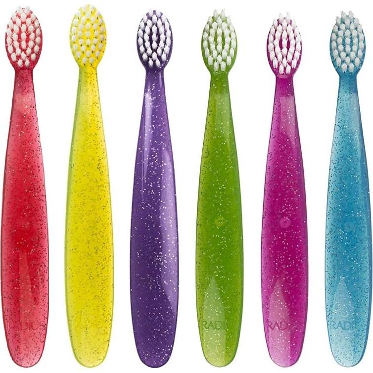 Cepillo de dientes RADIUS Totz para niños, 6 unidades, cerdas suaves