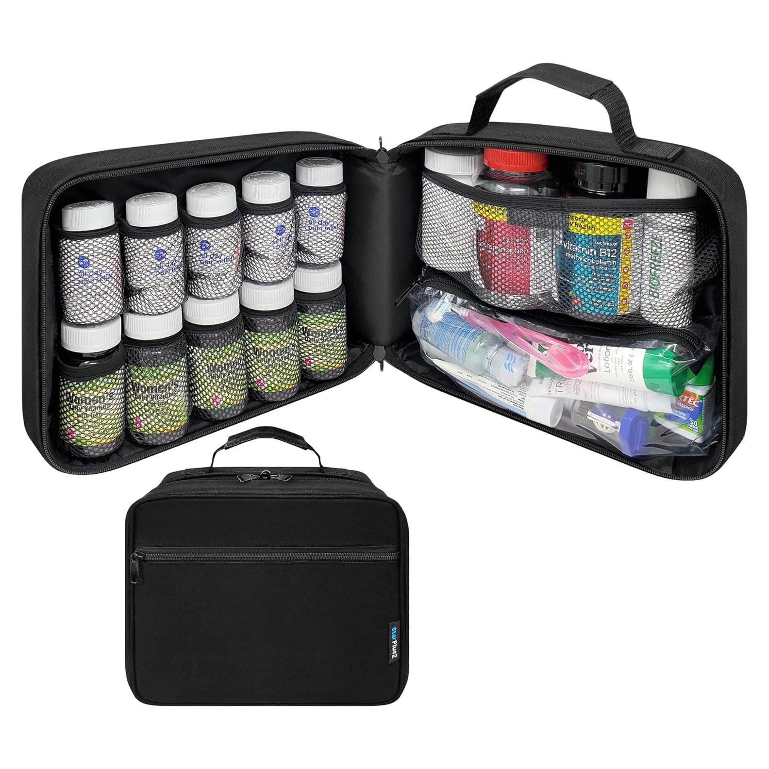 Organizador de Medicamentos StarPlus2 Grande Negro 28x23 cm