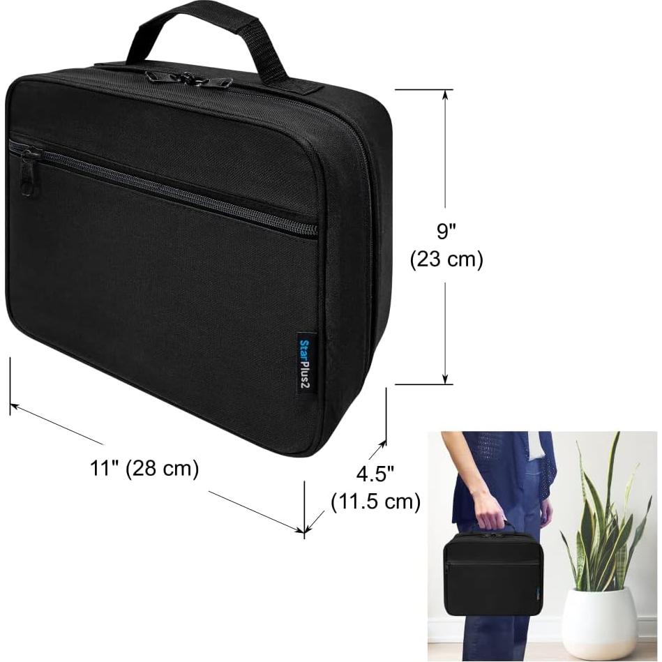 Organizador de Medicamentos StarPlus2 Grande Negro 28x23 cm