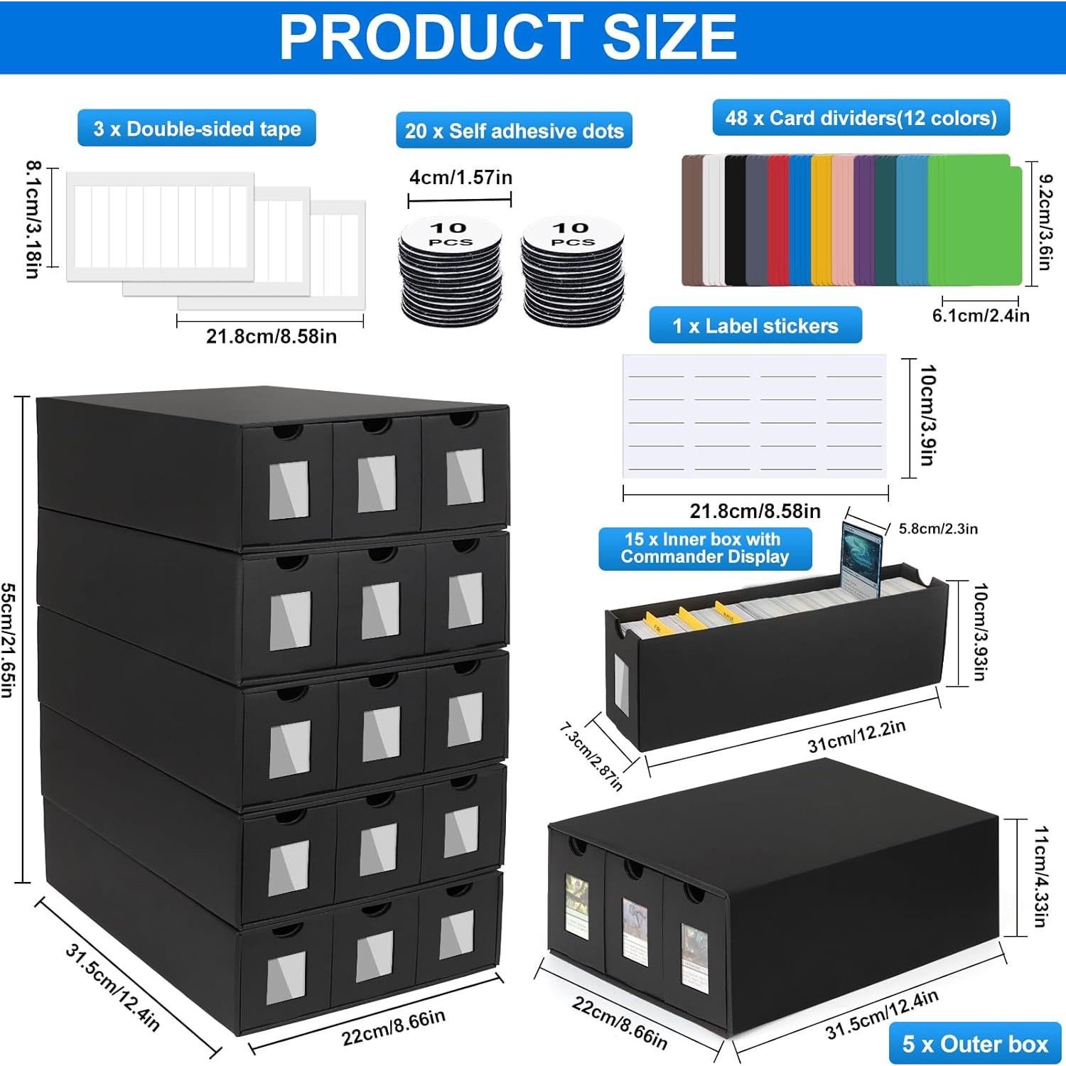 Caja de Almacenamiento de Cartas ATPWONZ para 15000+ Cartas
