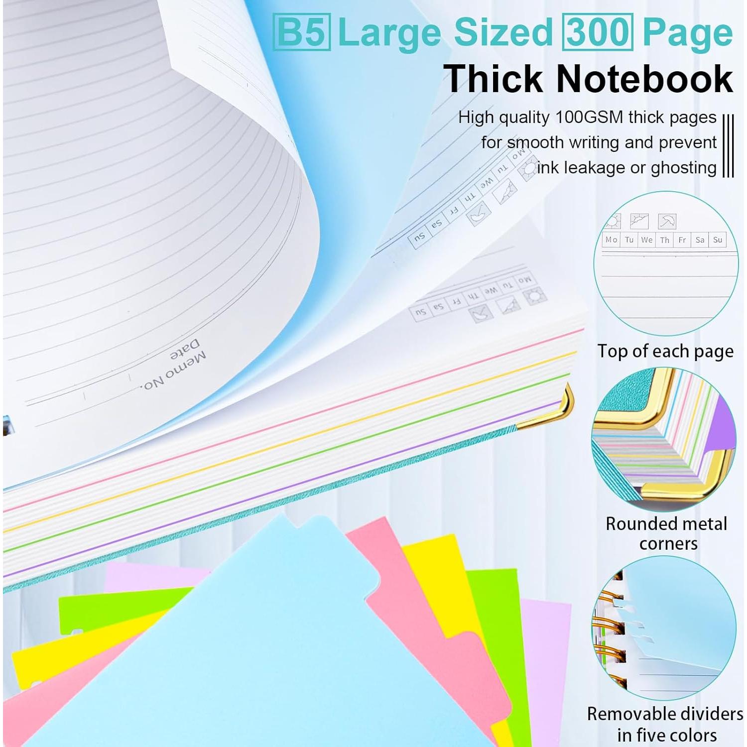 Cuaderno de Espiral Tapa Dura GDGDSY B5 300 Páginas Azul