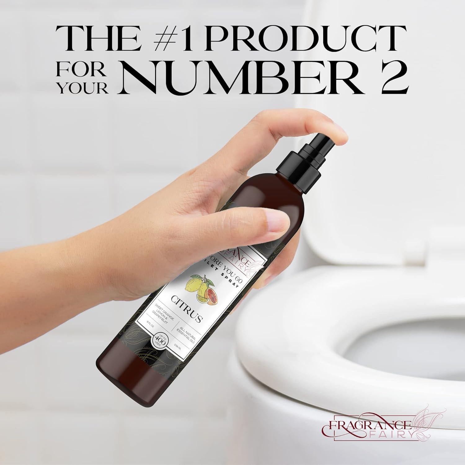 Spray para Inodoro Fragrance Fairy 240g - Eliminador de Olores Cítrico