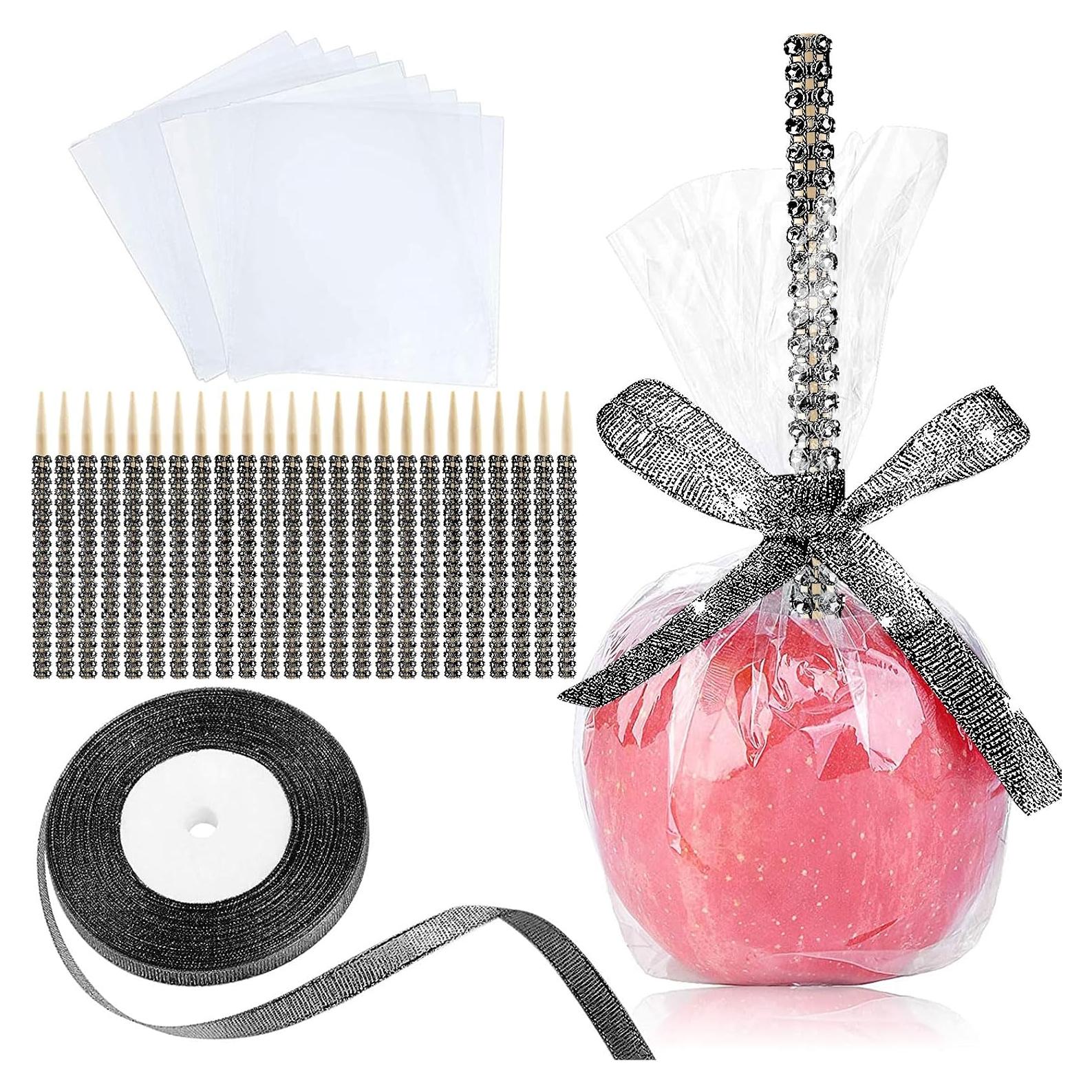 Paquete de 24 Palitos de Bambú Brillantes para Manzanas de Caramelo