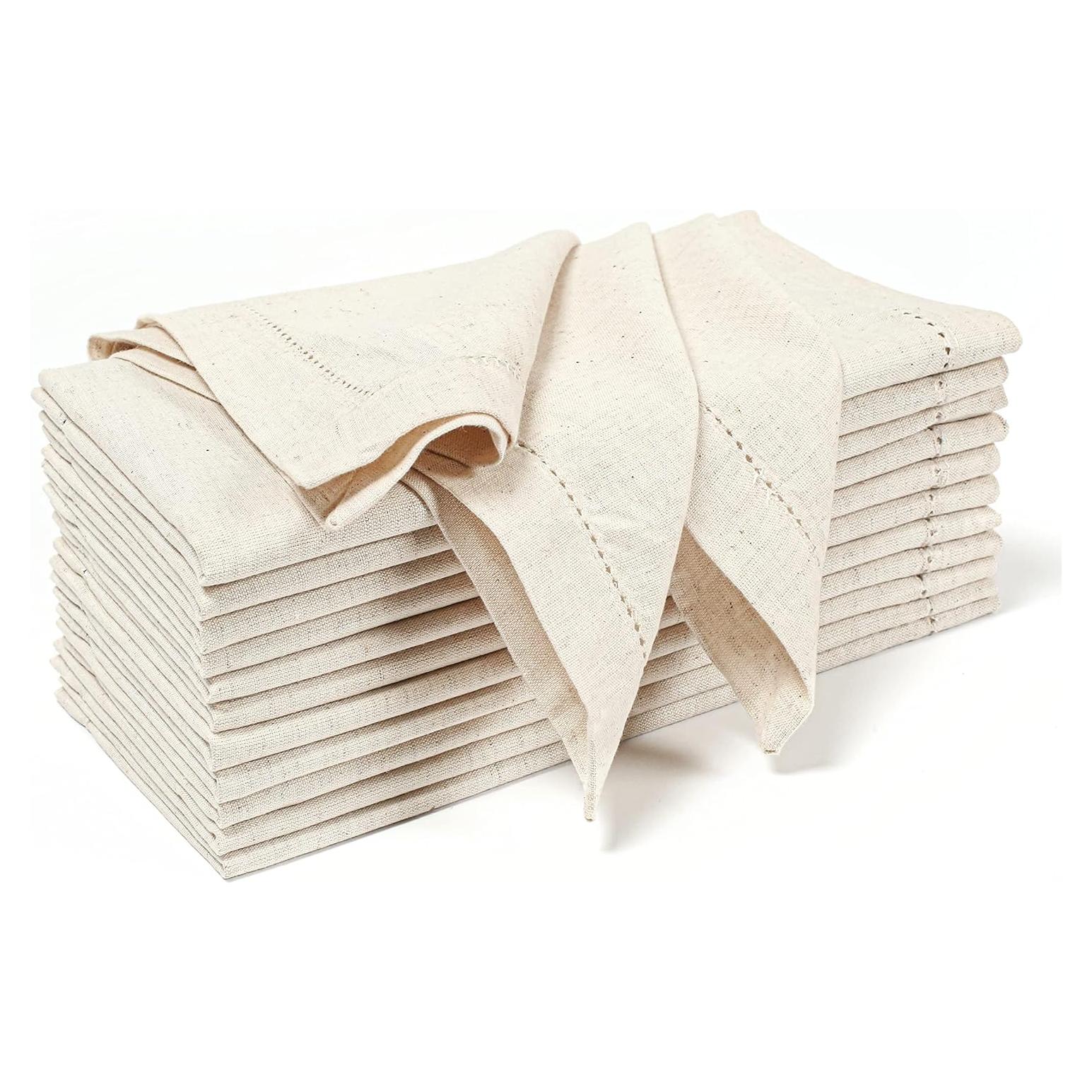 Servilletas de tela Hausattire 50x50 cm - Juego de 12 Natural