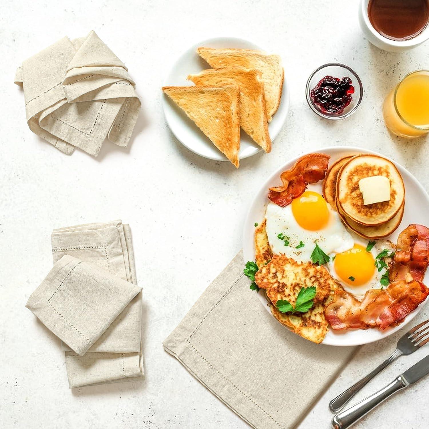 Servilletas de tela Hausattire 50x50 cm - Juego de 12 Natural