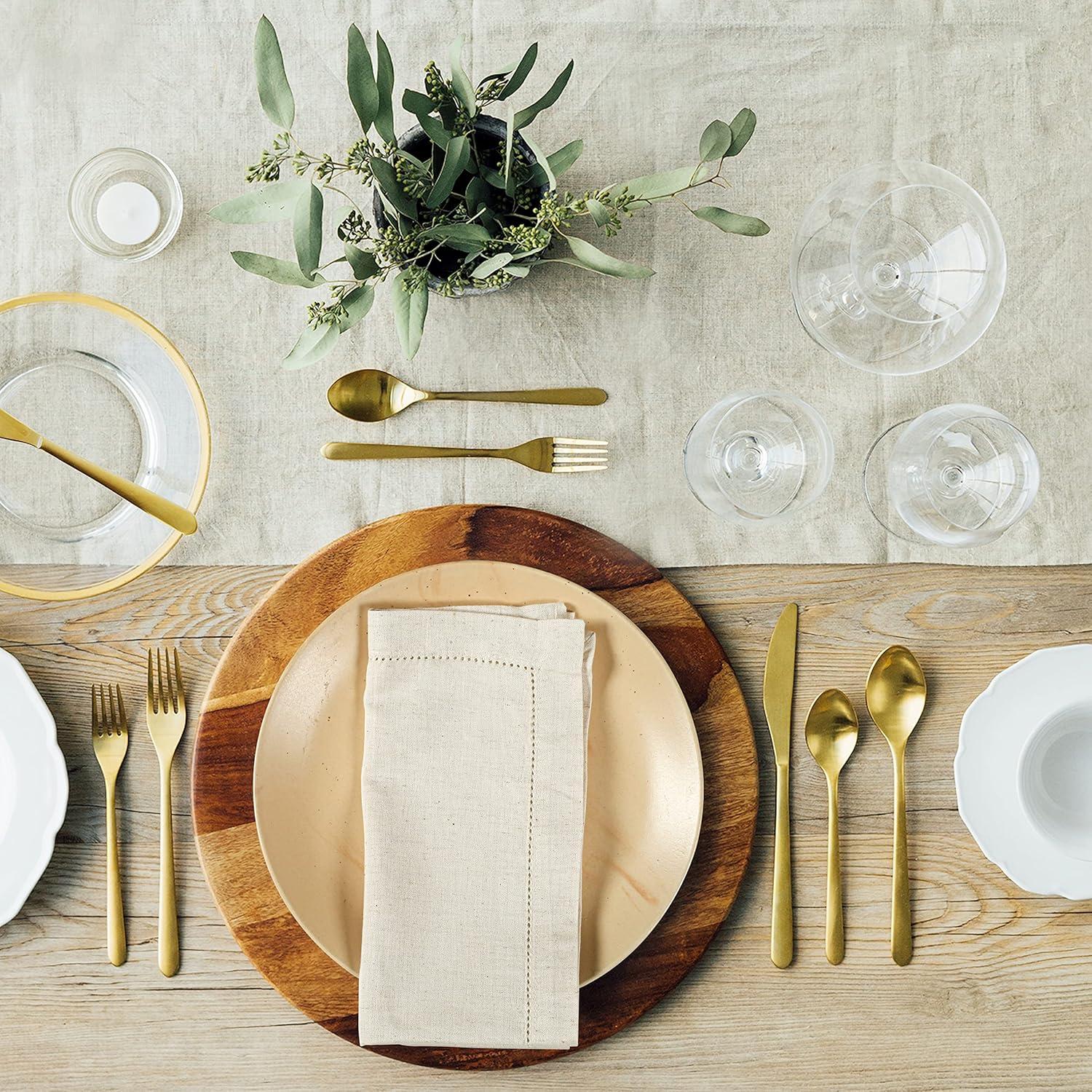 Servilletas de tela Hausattire 50x50 cm - Juego de 12 Natural