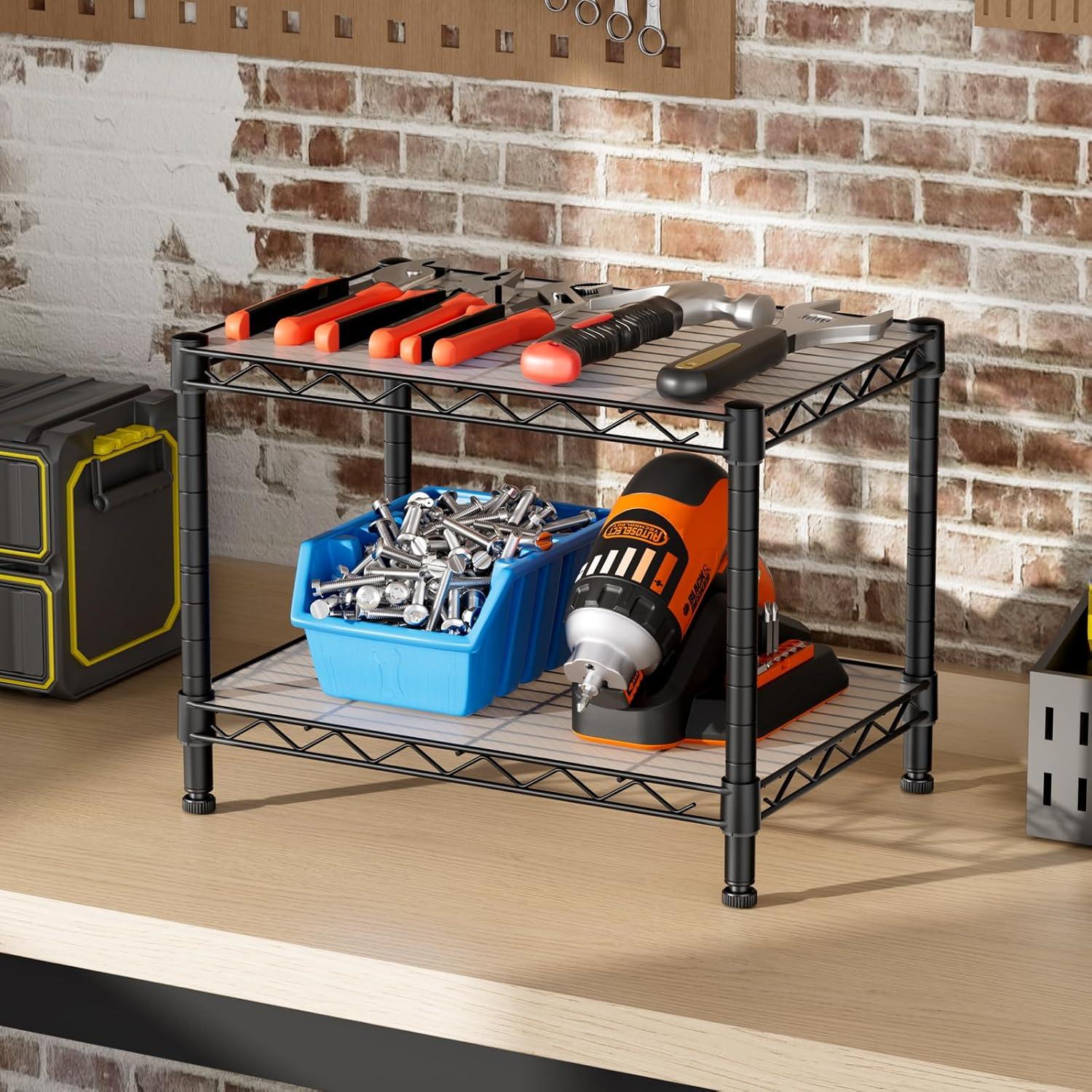 Estante de Alambre SINGAYE 2 Niveles Negro 30x45.7x31 cm