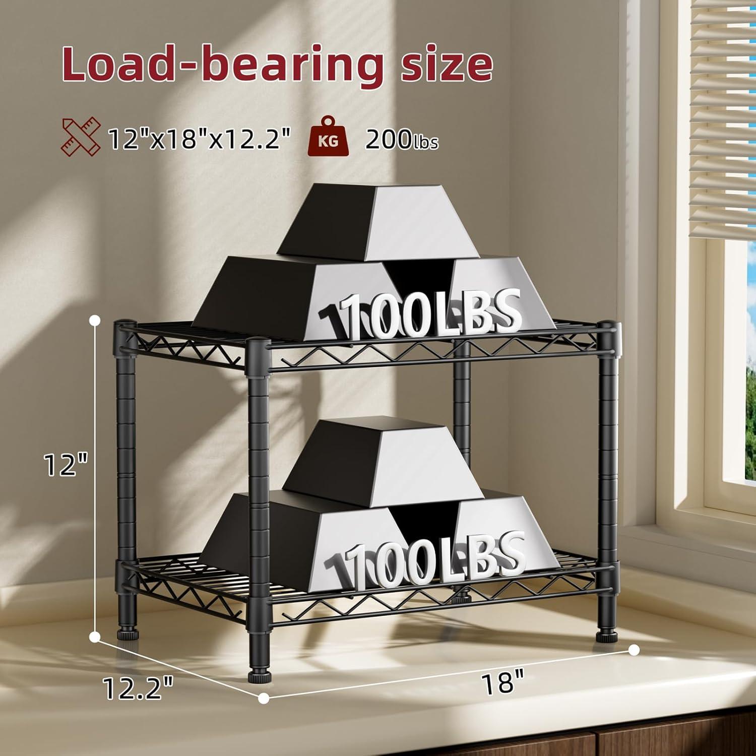 Estante de Alambre SINGAYE 2 Niveles Negro 30x45.7x31 cm