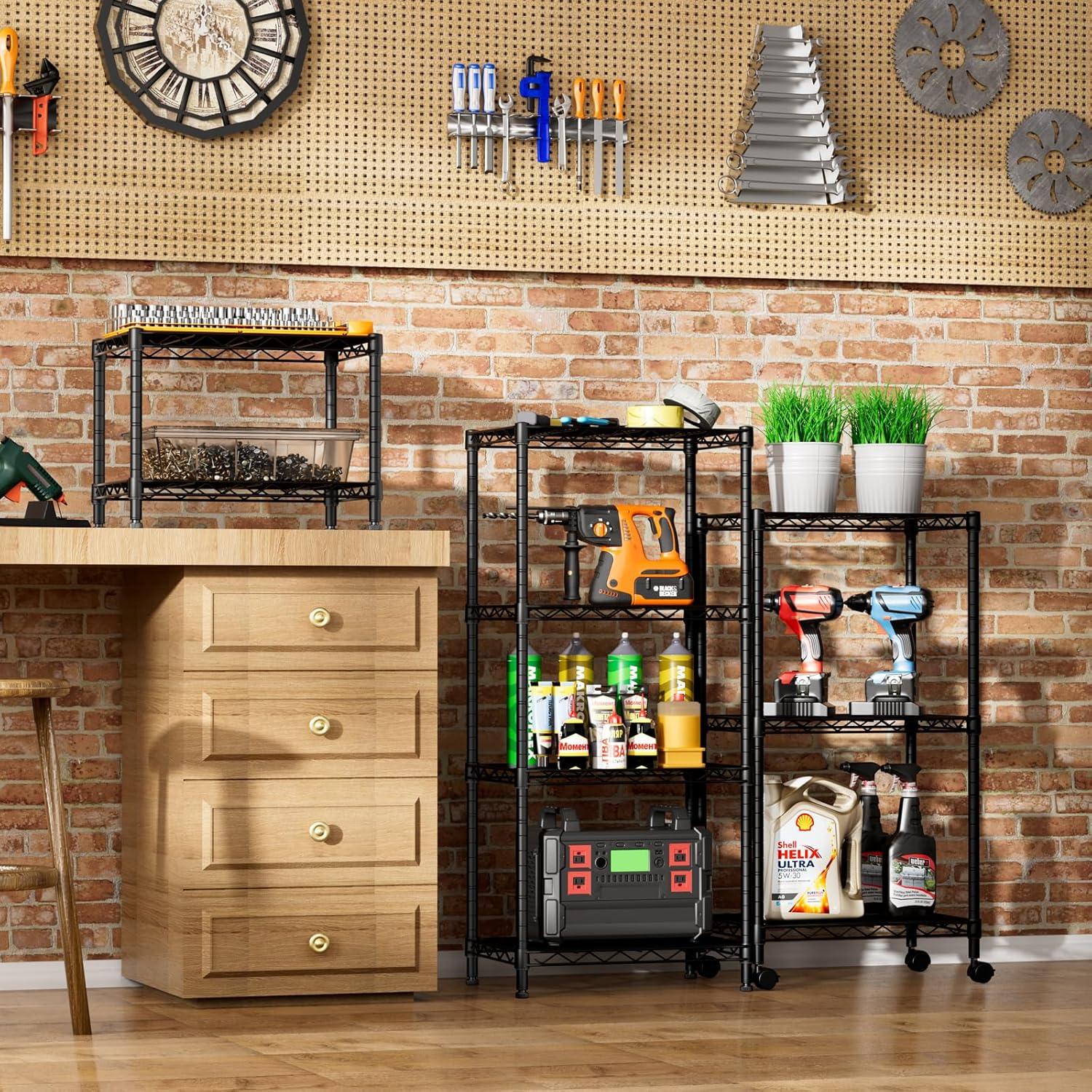 Estante de Alambre SINGAYE 2 Niveles Negro 30x45.7x31 cm