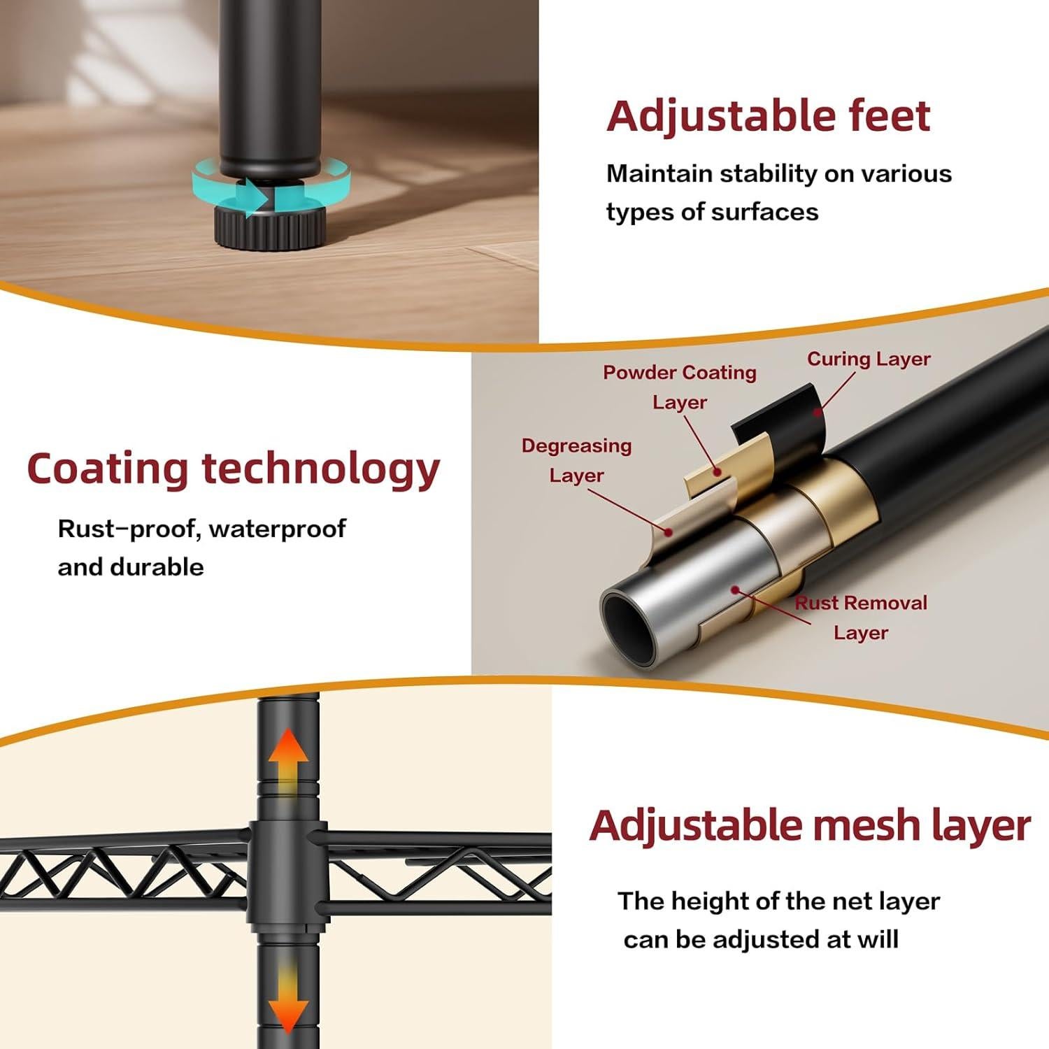 Estante de Alambre SINGAYE 2 Niveles Negro 30x45.7x31 cm