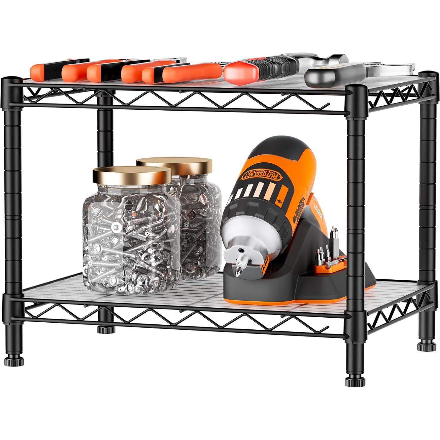 Estante de Alambre SINGAYE 2 Niveles Negro 30x45.7x31 cm