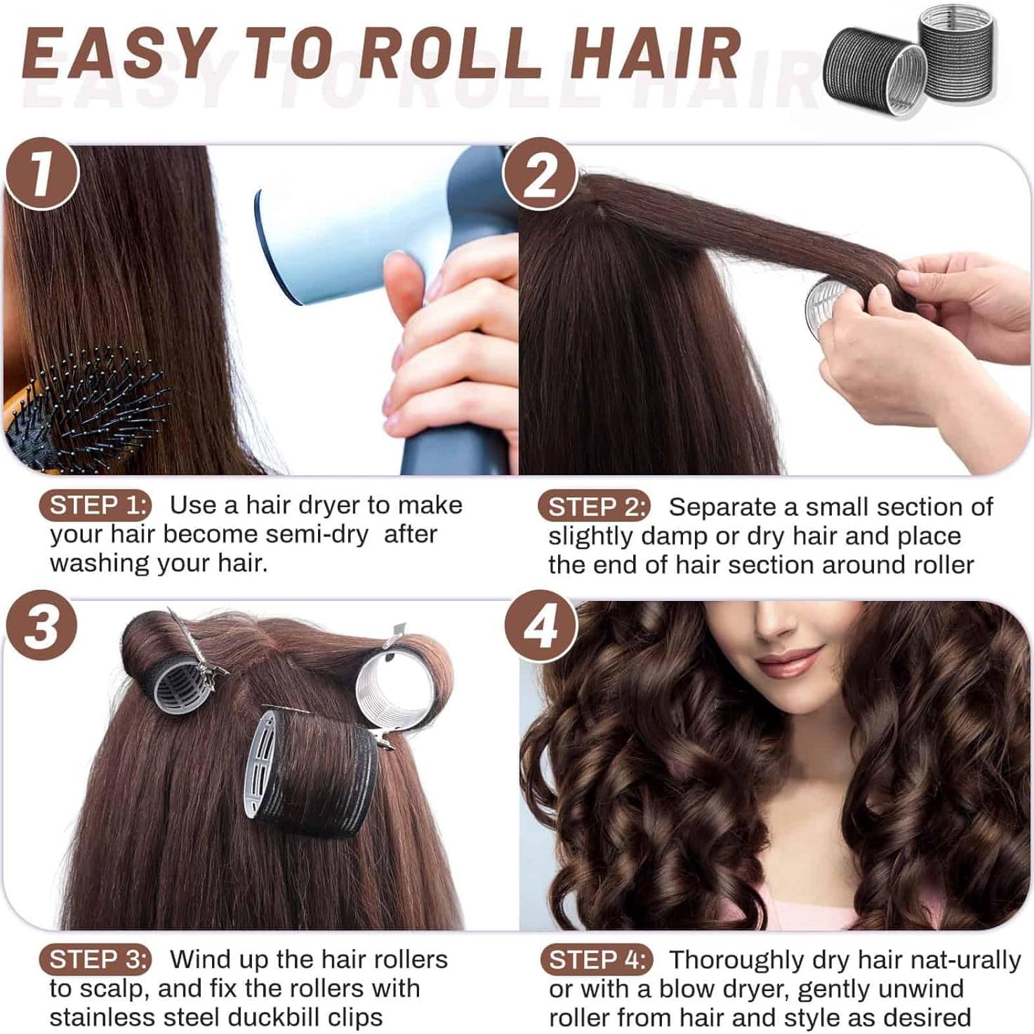 Juego de Rulos Jumbo Selizo - 24 Piezas para Volumen Cabello