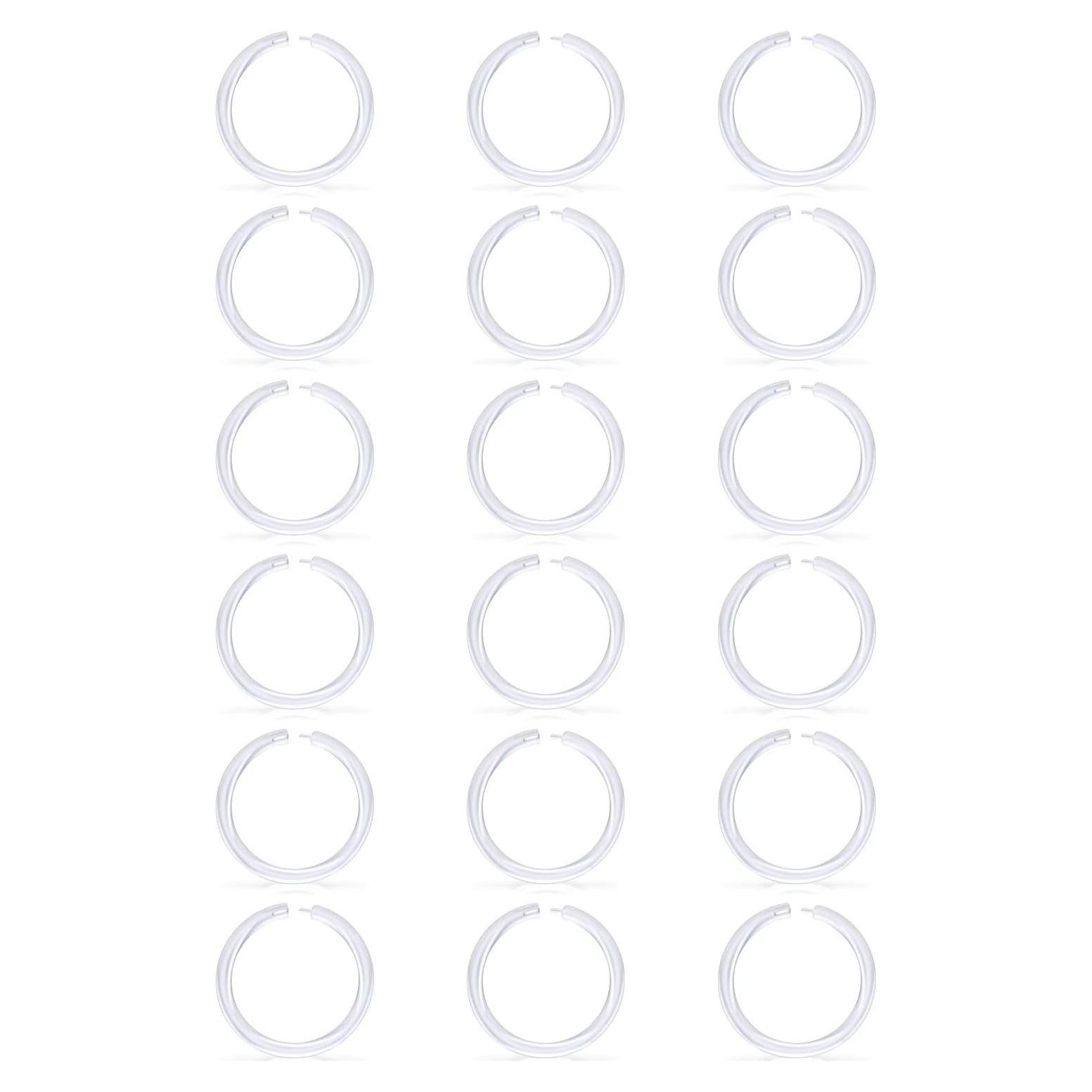 Anillos de Segmento Transparentes Lcolyoli 14G 18PCS 6-10mm