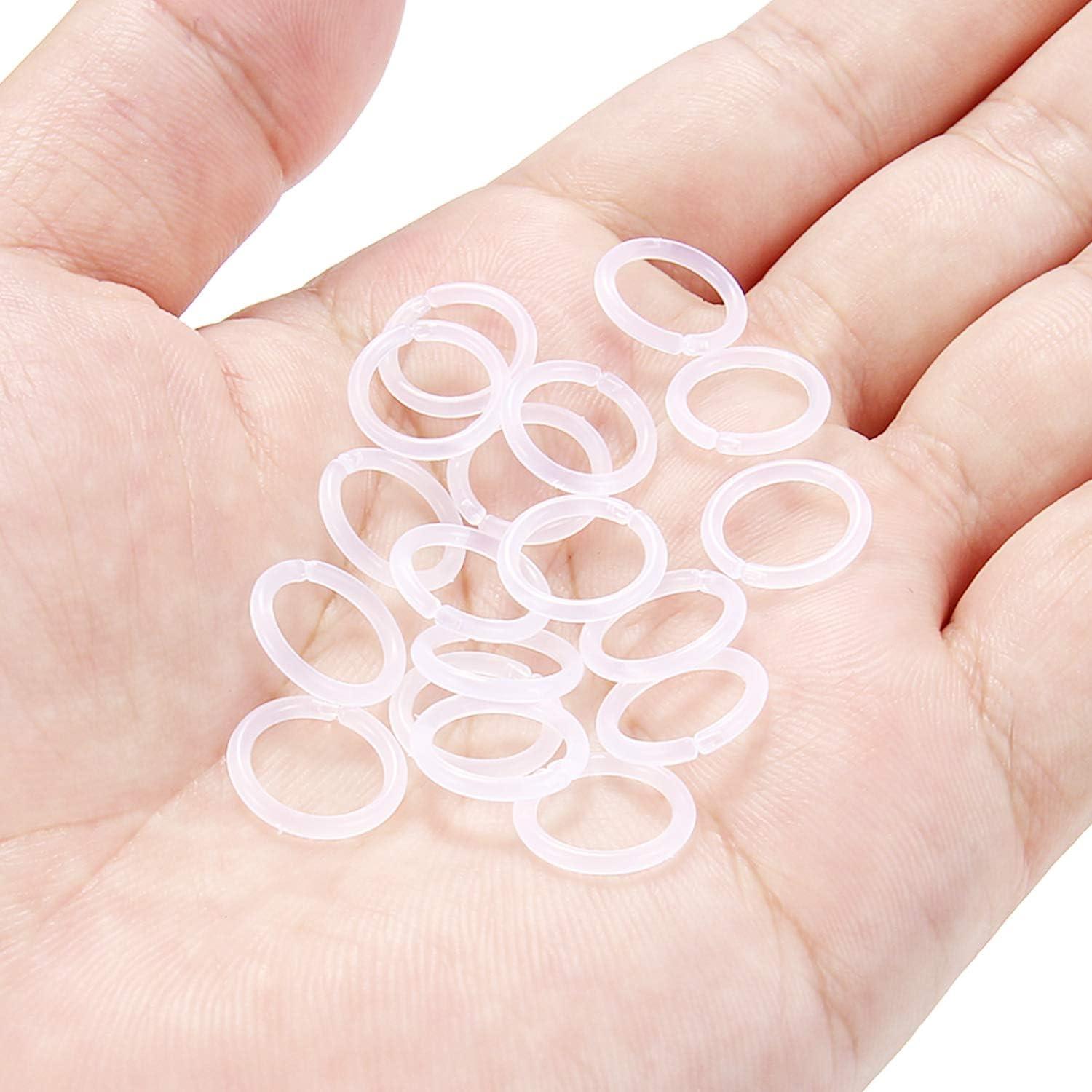 Anillos de Segmento Transparentes Lcolyoli 14G 18PCS 6-10mm