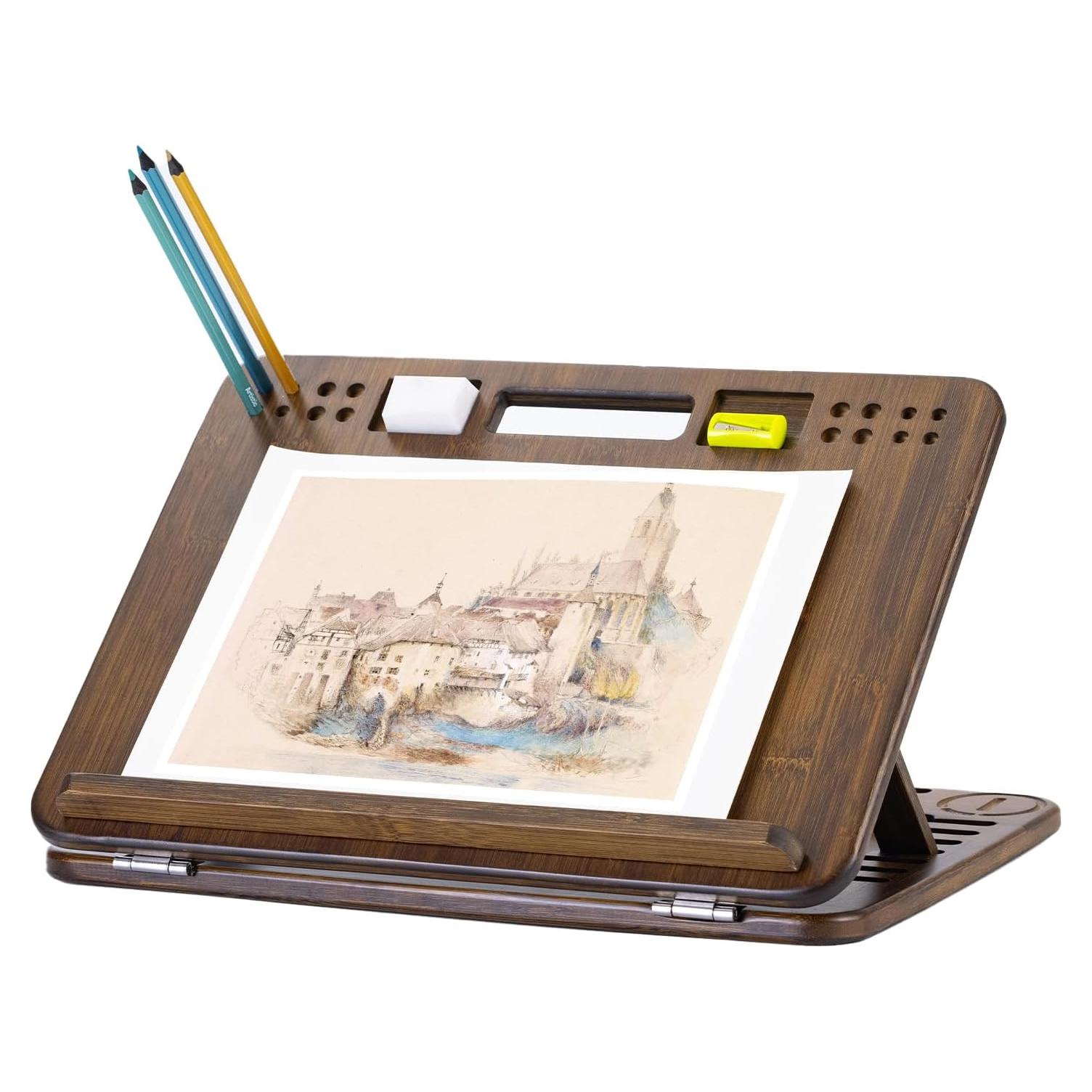 Caballete de Bambú Ajustable StrongTek 16x12 cm Portátil