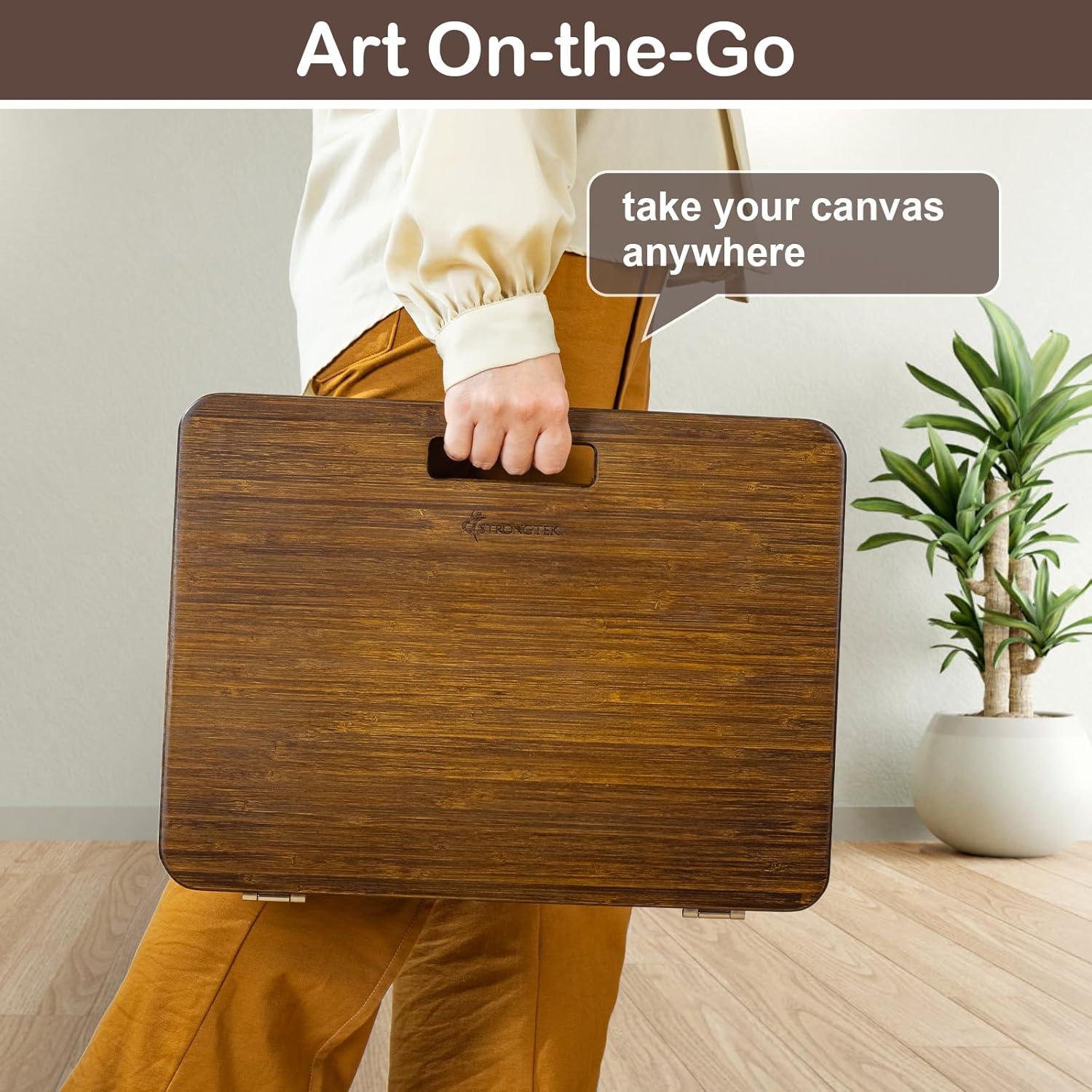 Caballete de Bambú Ajustable StrongTek 16x12 cm Portátil