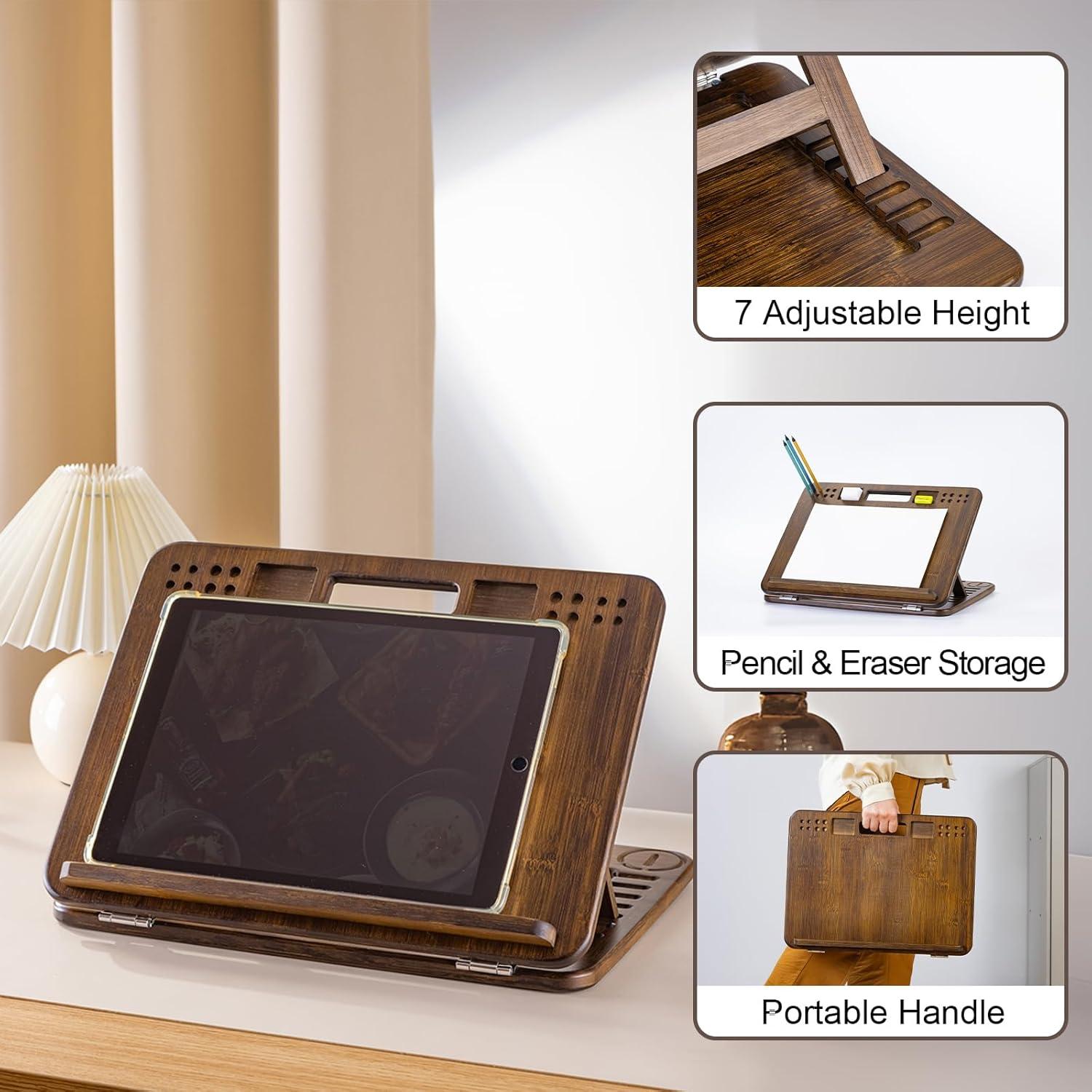 Caballete de Bambú Ajustable StrongTek 16x12 cm Portátil